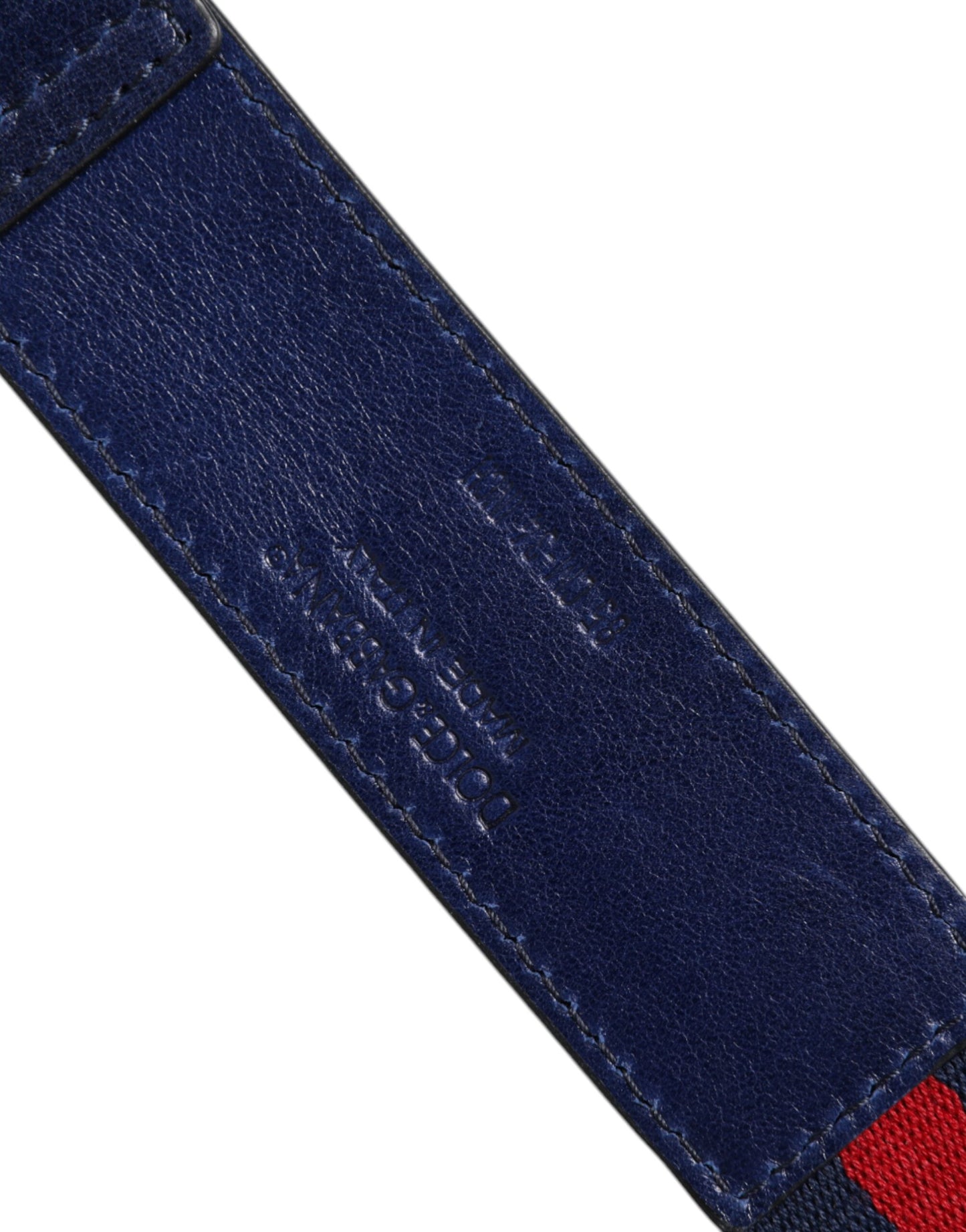 Ceinture Dolce & Gabbana en coton bleu et cuir imprimé avec boucle en métal