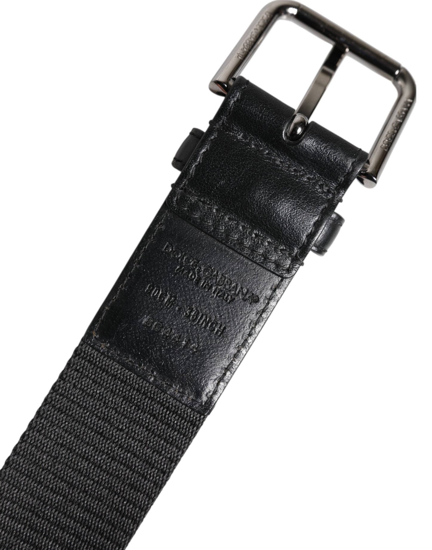 Ceinture classique en cuir noir Dolce & Gabbana avec boucle en métal et logo
