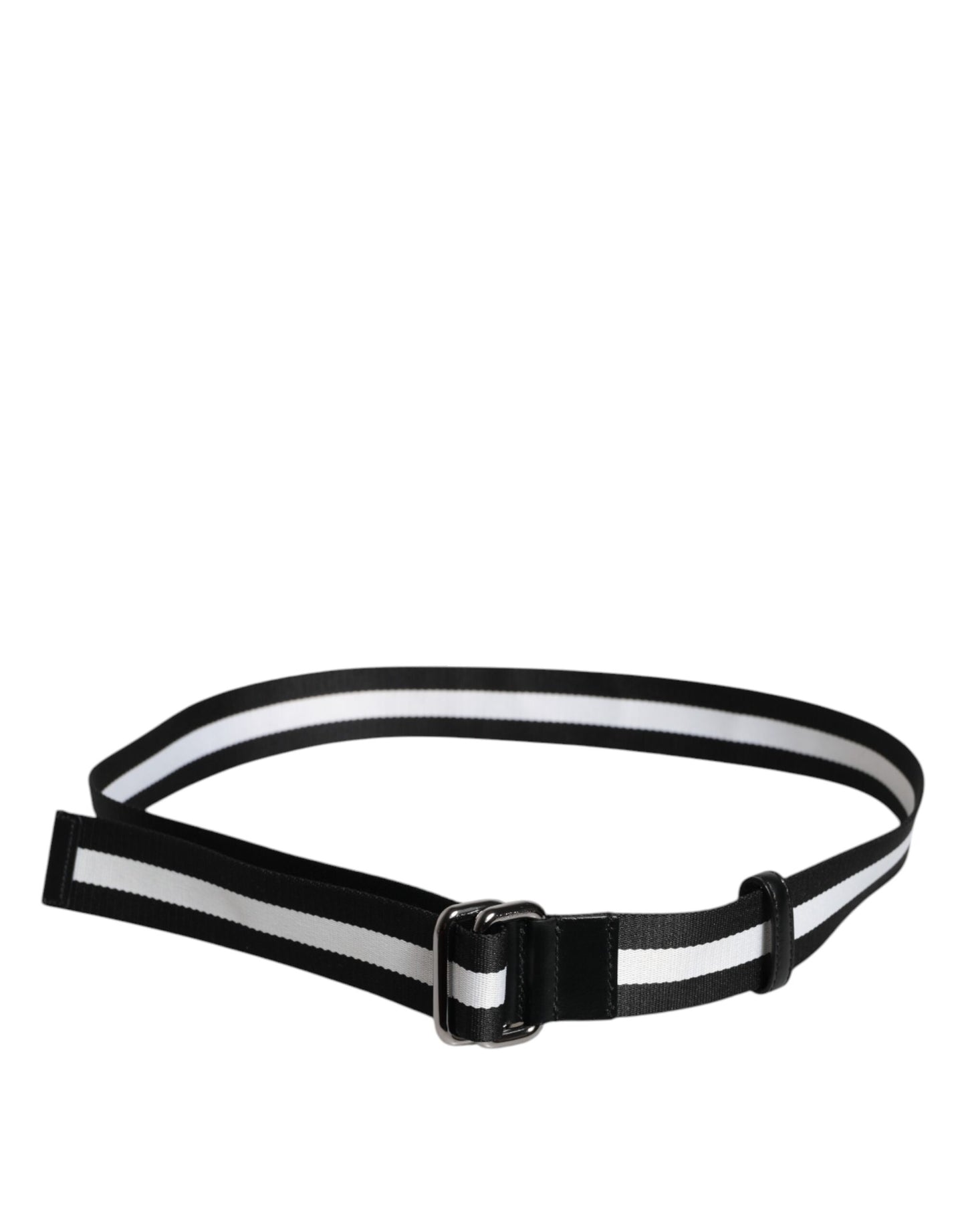 Ceinture à boucle en métal rayée noire et jaune Dolce & Gabbana