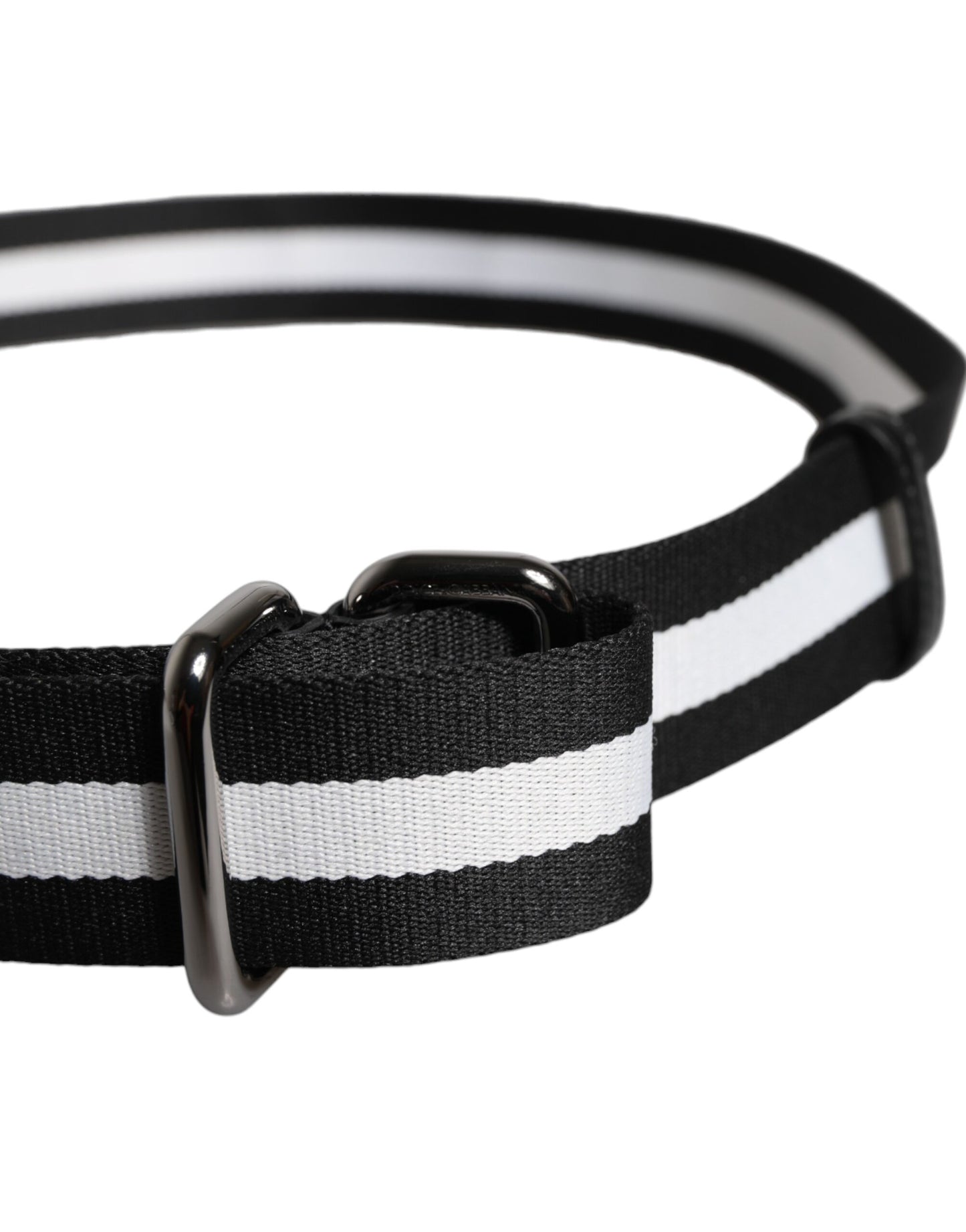 Ceinture à boucle en métal rayée noire et jaune Dolce & Gabbana