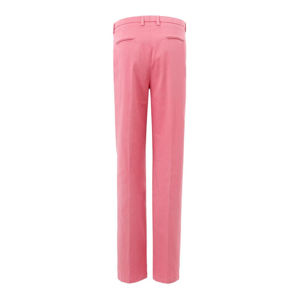 Lardini Elegant Cotton Pink Trousers for Sophisticated Style by Lardini