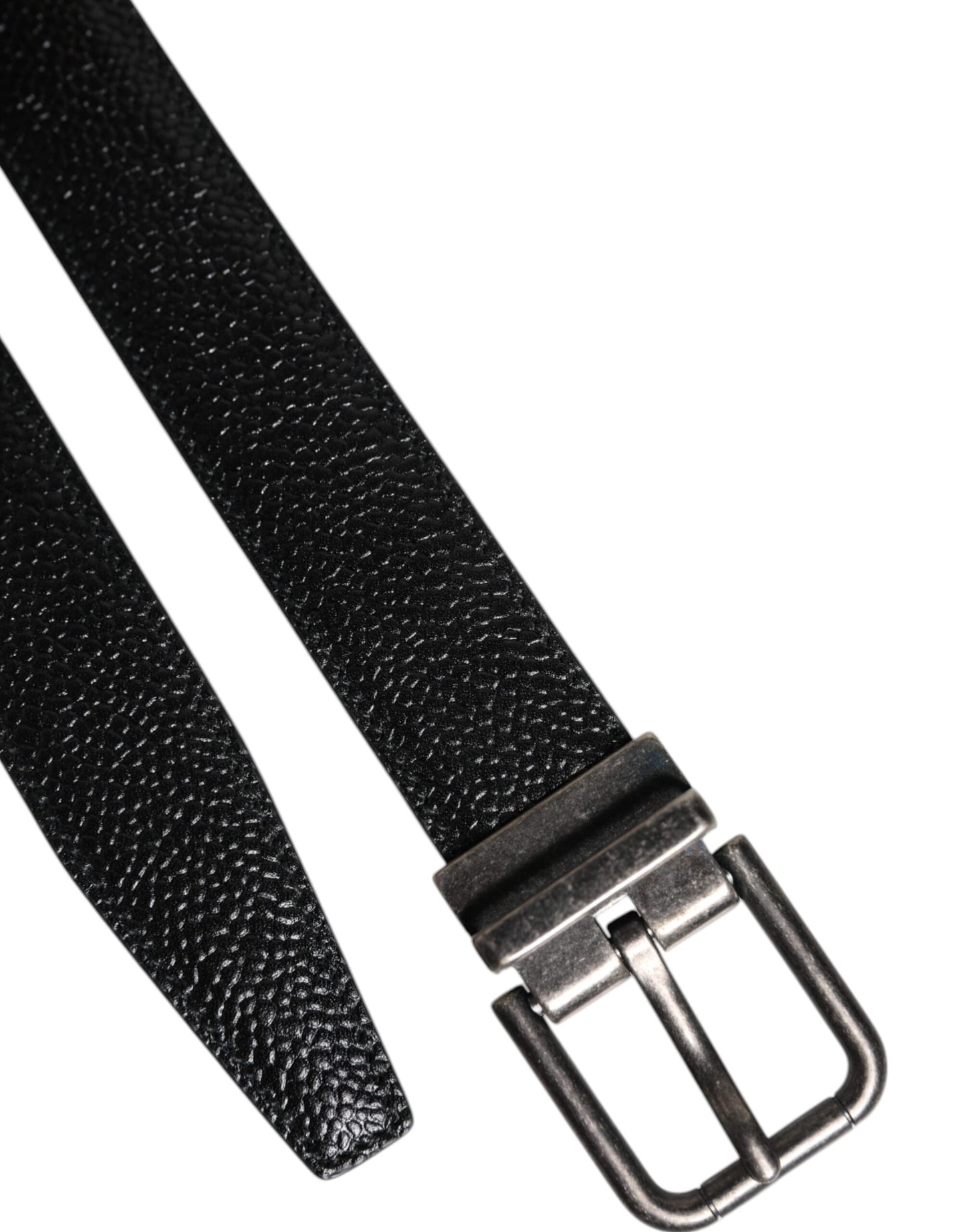 Ceinture classique à boucle métallique en cuir de veau noir Dolce & Gabbana