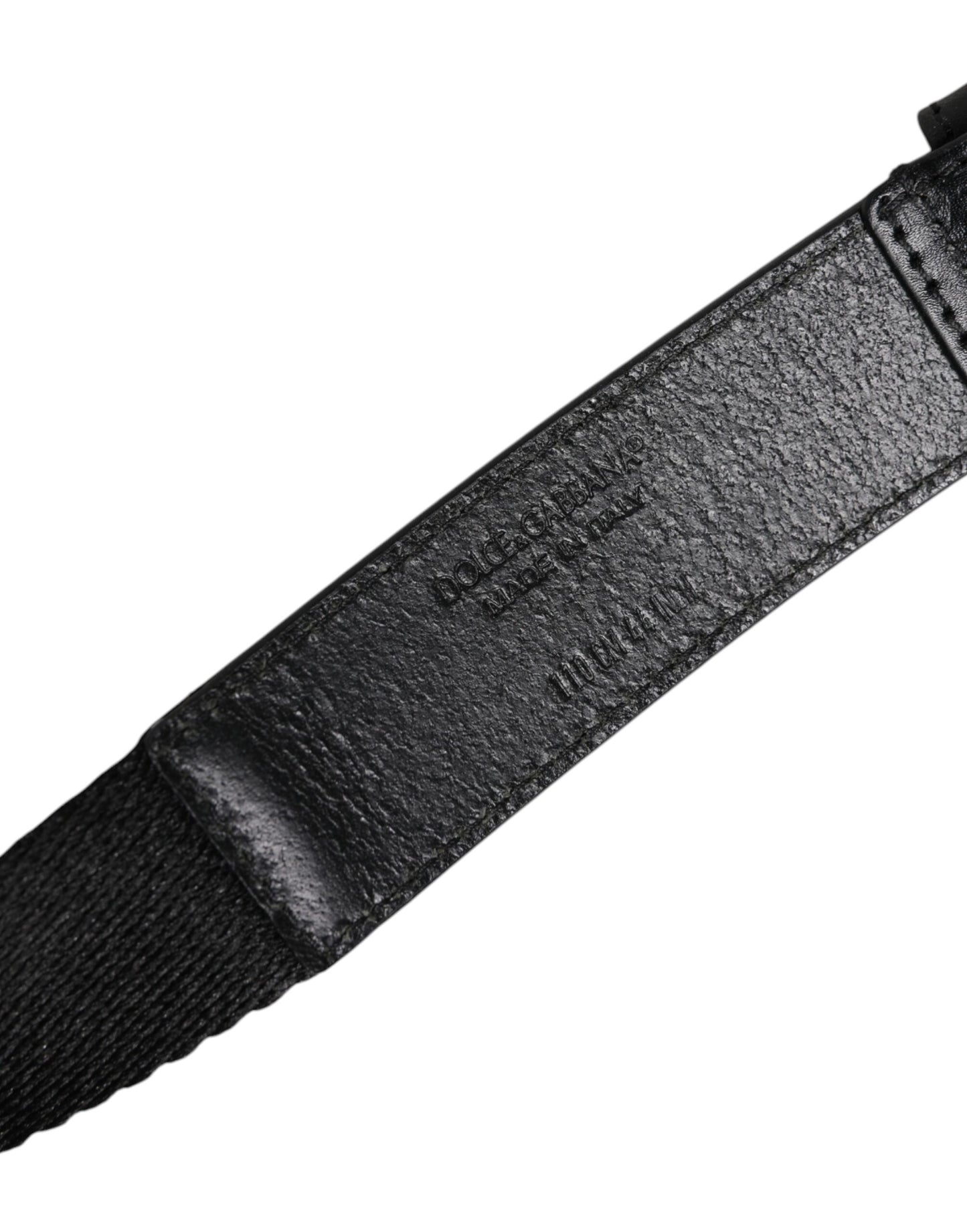 Ceinture à boucle en métal avec logo imprimé noir et blanc Dolce & Gabbana