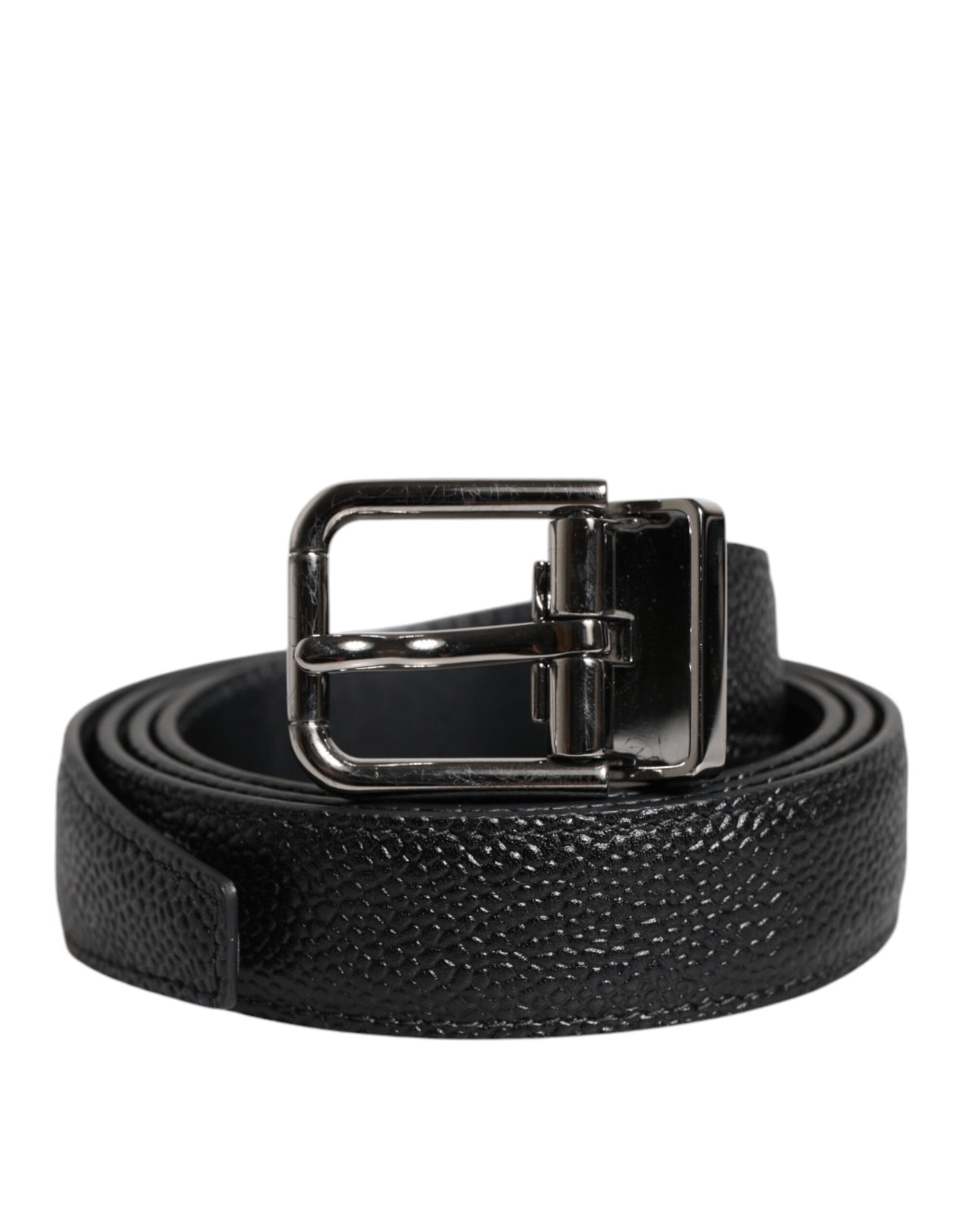 Ceinture classique à boucle métallique en cuir de veau noir Dolce & Gabbana