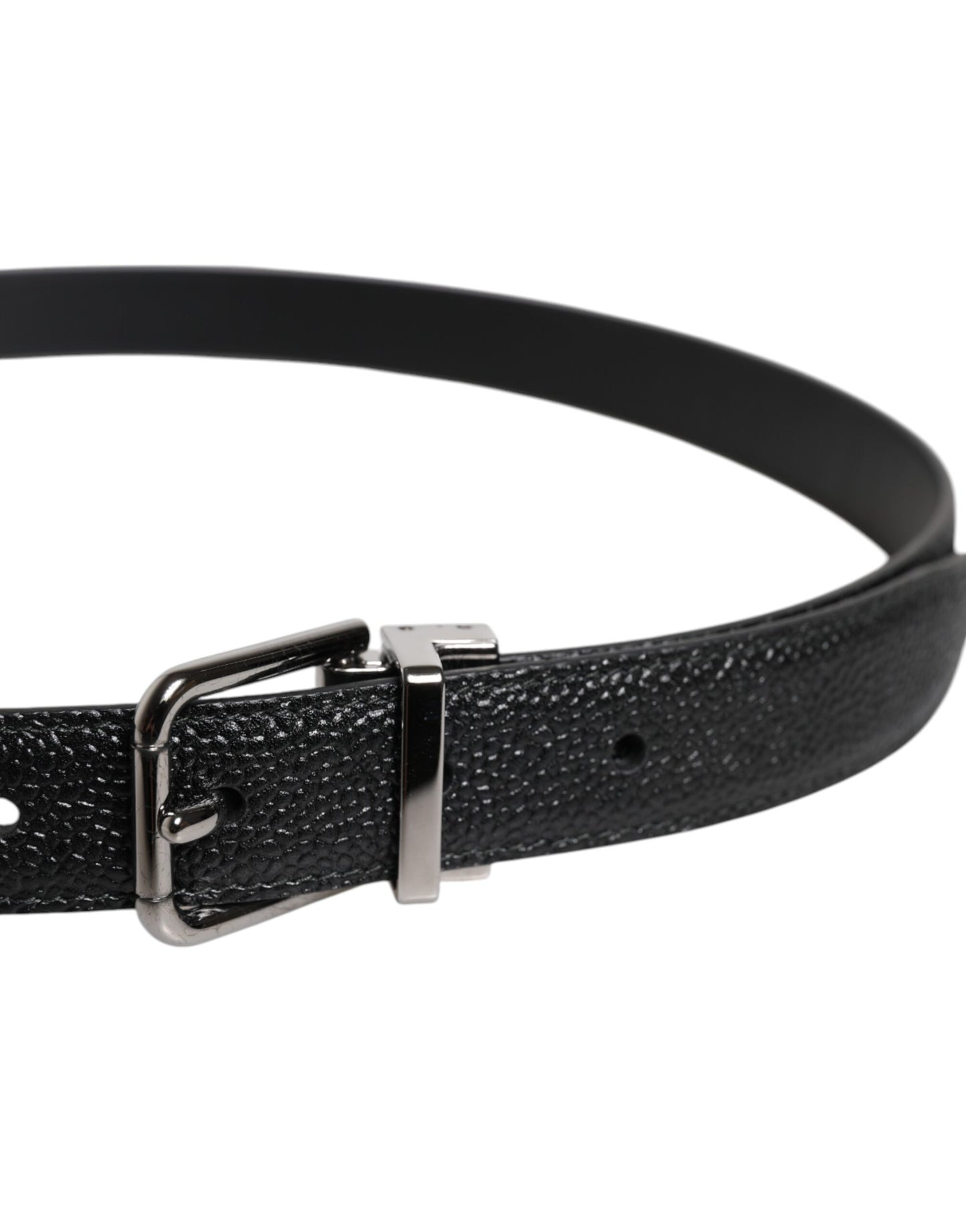 Ceinture classique à boucle métallique en cuir de veau noir Dolce & Gabbana