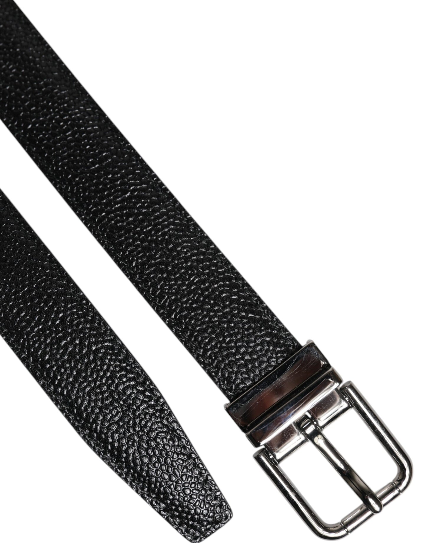 Ceinture classique à boucle métallique en cuir de veau noir Dolce & Gabbana