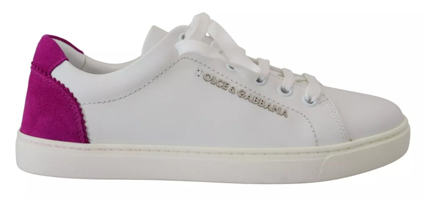 Dolce & Gabbana White Classic Sneakers Women Leather Shoes by Dolce & Gabbana