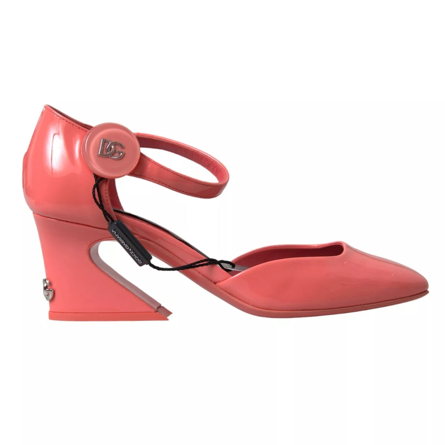 Dolce & Gabbana Peach Leather Ankle Strap Heels Sandals Shoes by Dolce & Gabbana