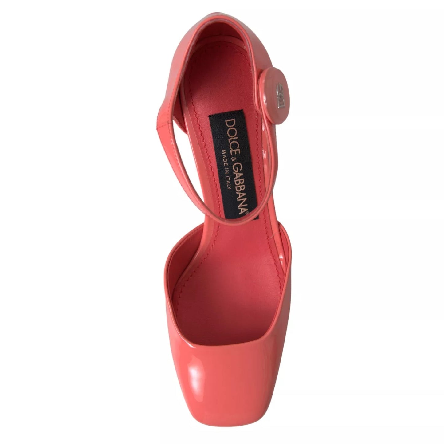 Dolce & Gabbana Peach Leather Ankle Strap Heels Sandals Shoes by Dolce & Gabbana