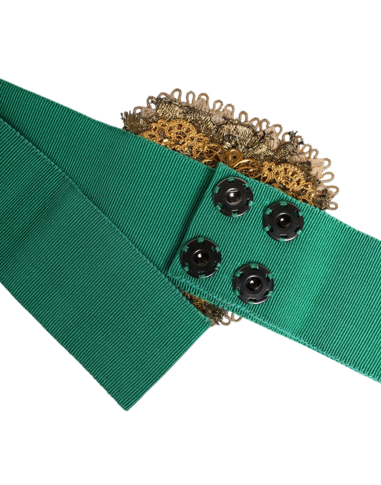 Ceinture extensible verte Dolce & Gabbana à taille large ornée de cœurs