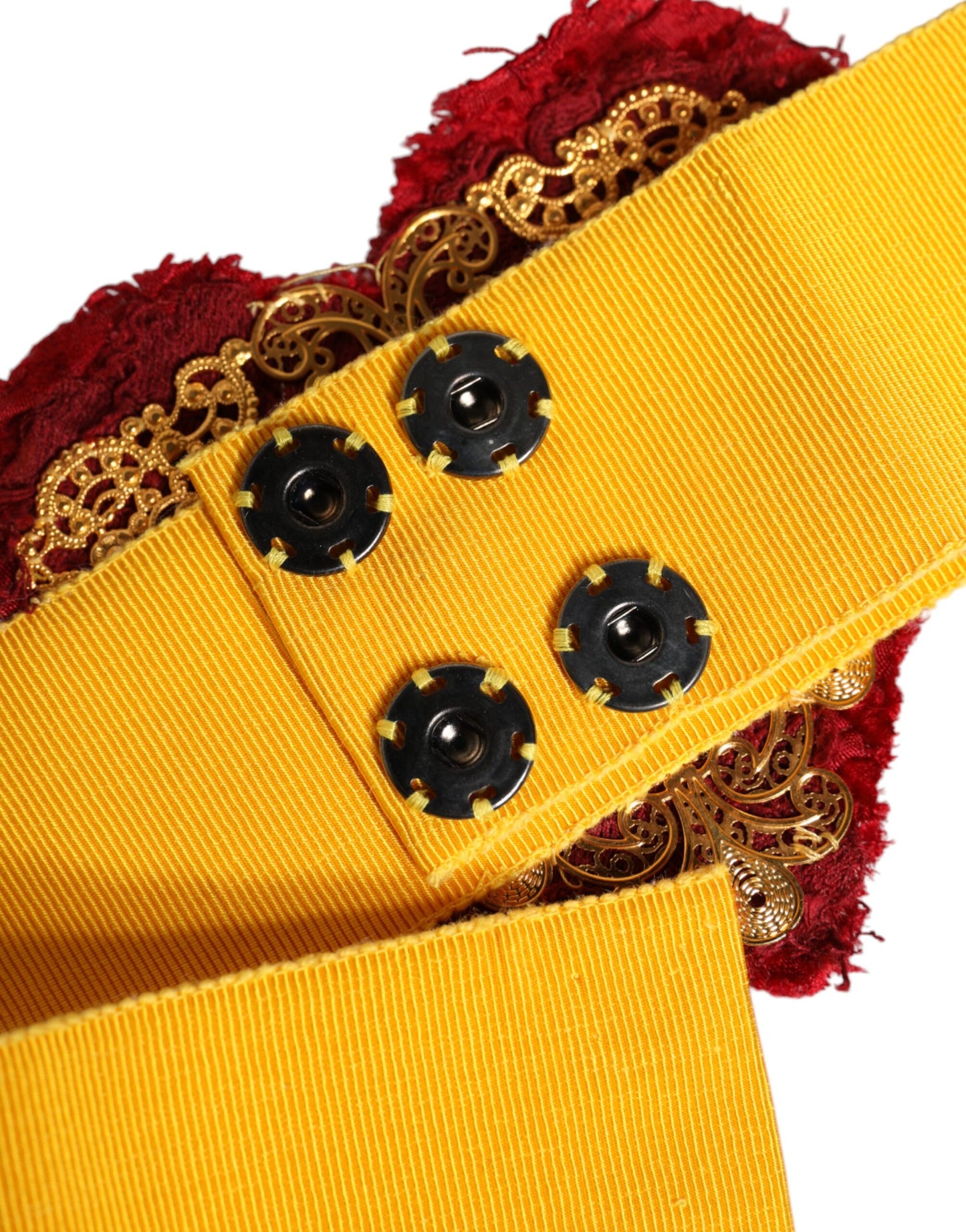 Ceinture extensible jaune Dolce & Gabbana à taille large ornée de cœurs