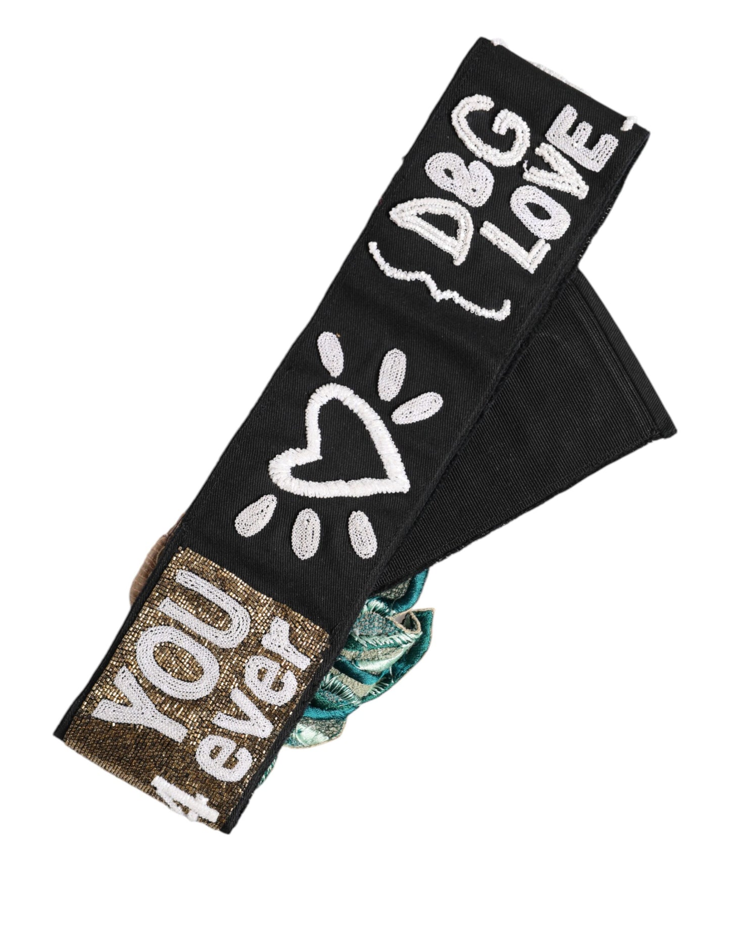 Ceinture extensible noire à ornements multicolores Dolce & Gabbana