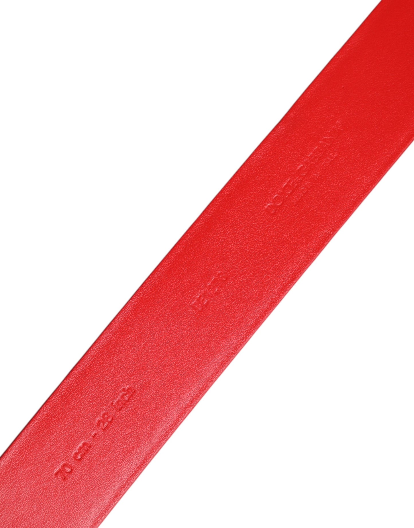 Ceinture Dolce & Gabbana en cuir de veau rouge avec boucle en métal ornée