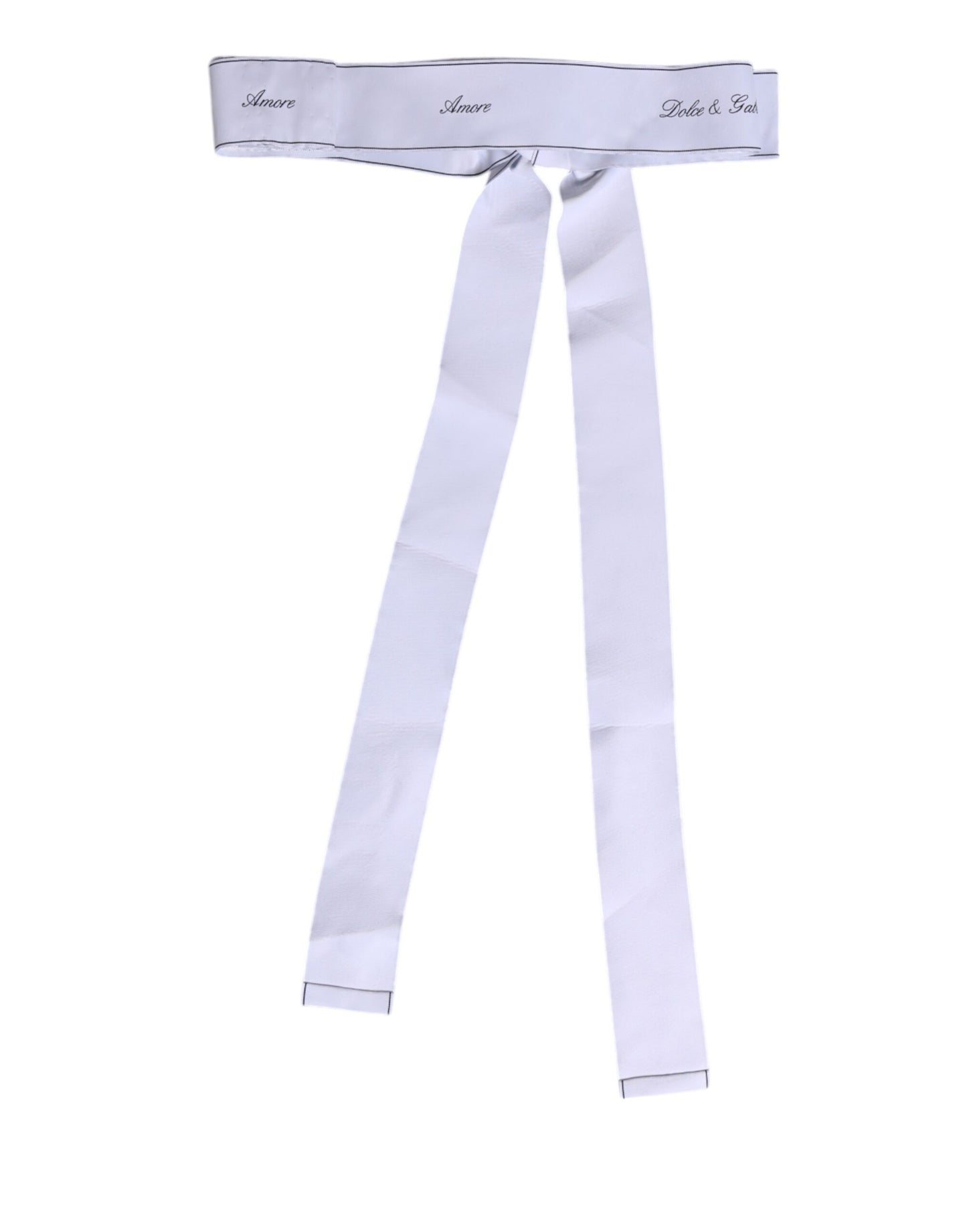Ceinture à large nœud et logo Dolce & Gabbana en ruban blanc
