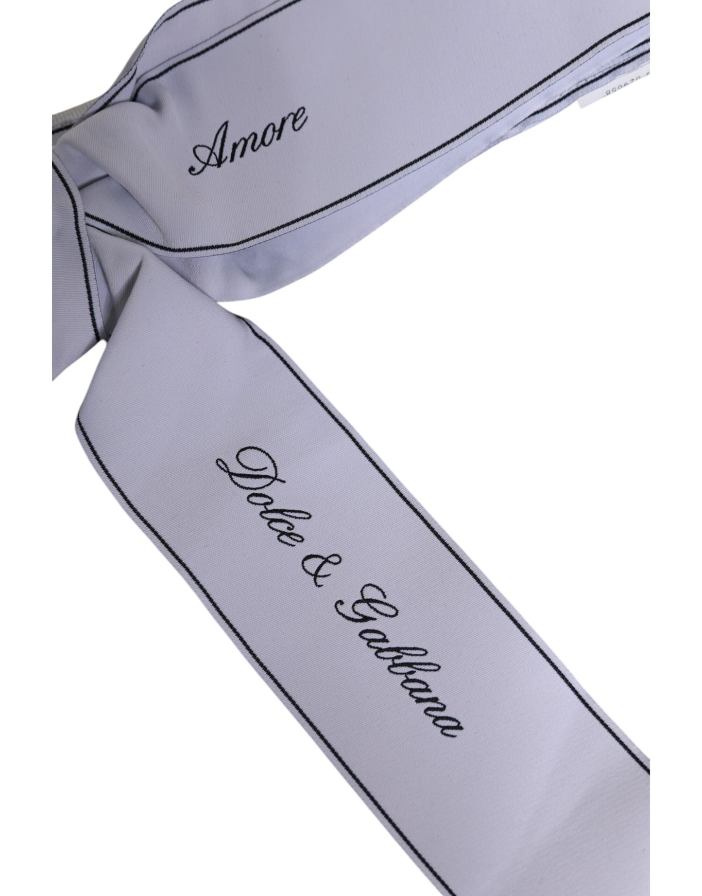 Ceinture à large nœud et logo Dolce & Gabbana en ruban blanc