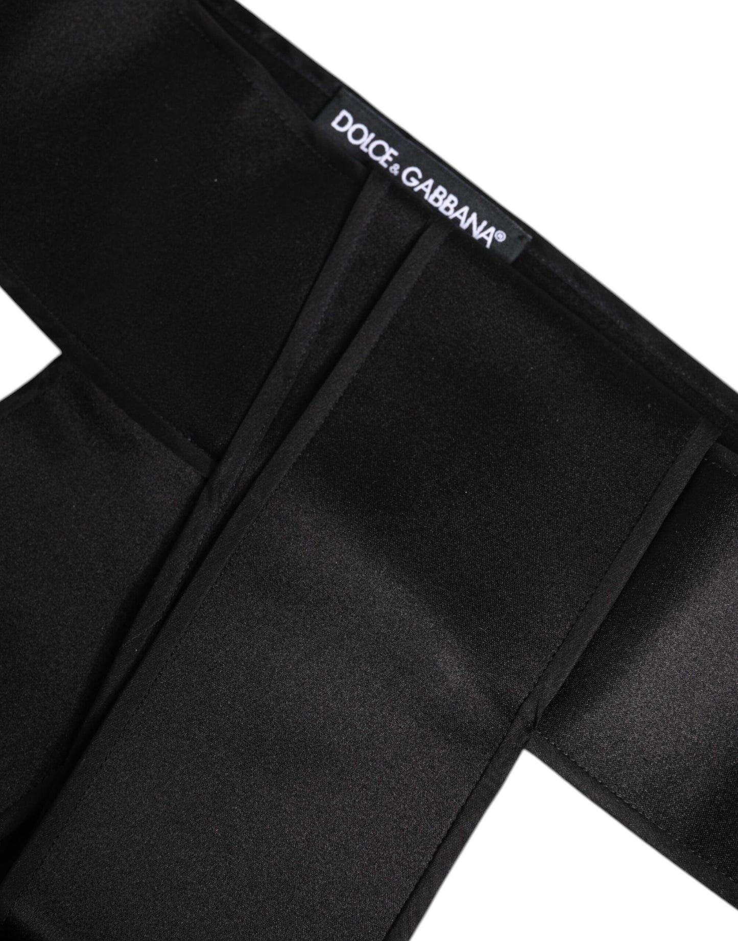 Ceinture large en satin noir Dolce & Gabbana