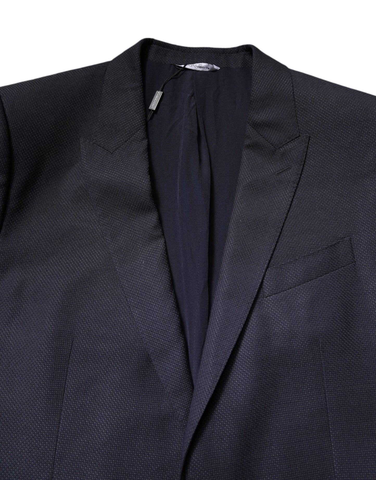 Costume blazer à simple boutonnage en laine noire Dolce & Gabbana