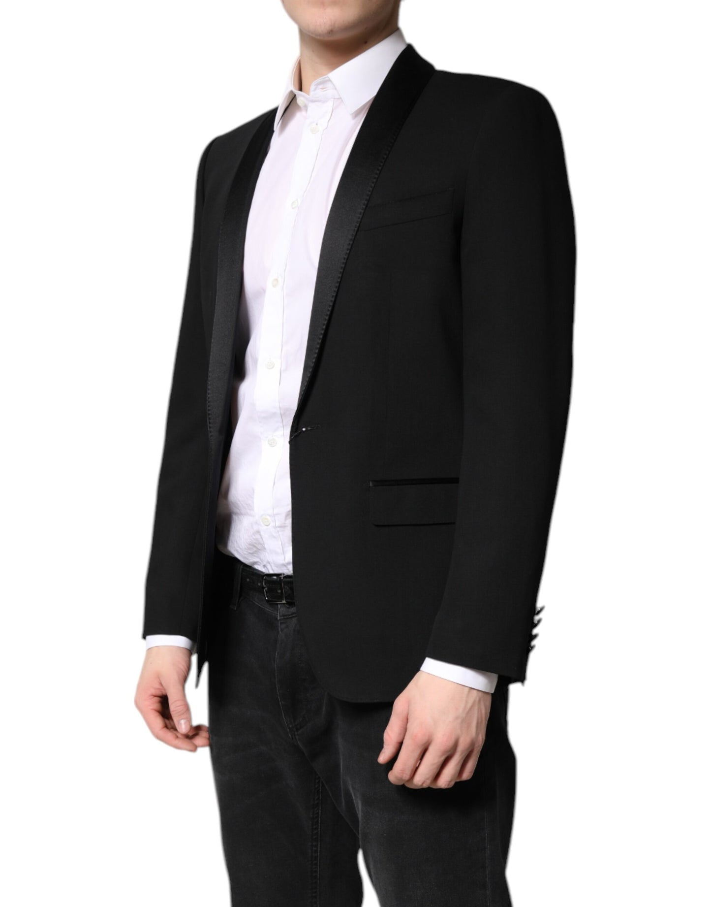 Manteau noir à simple boutonnage pour homme Dolce & Gabbana, blazer MARTINI
