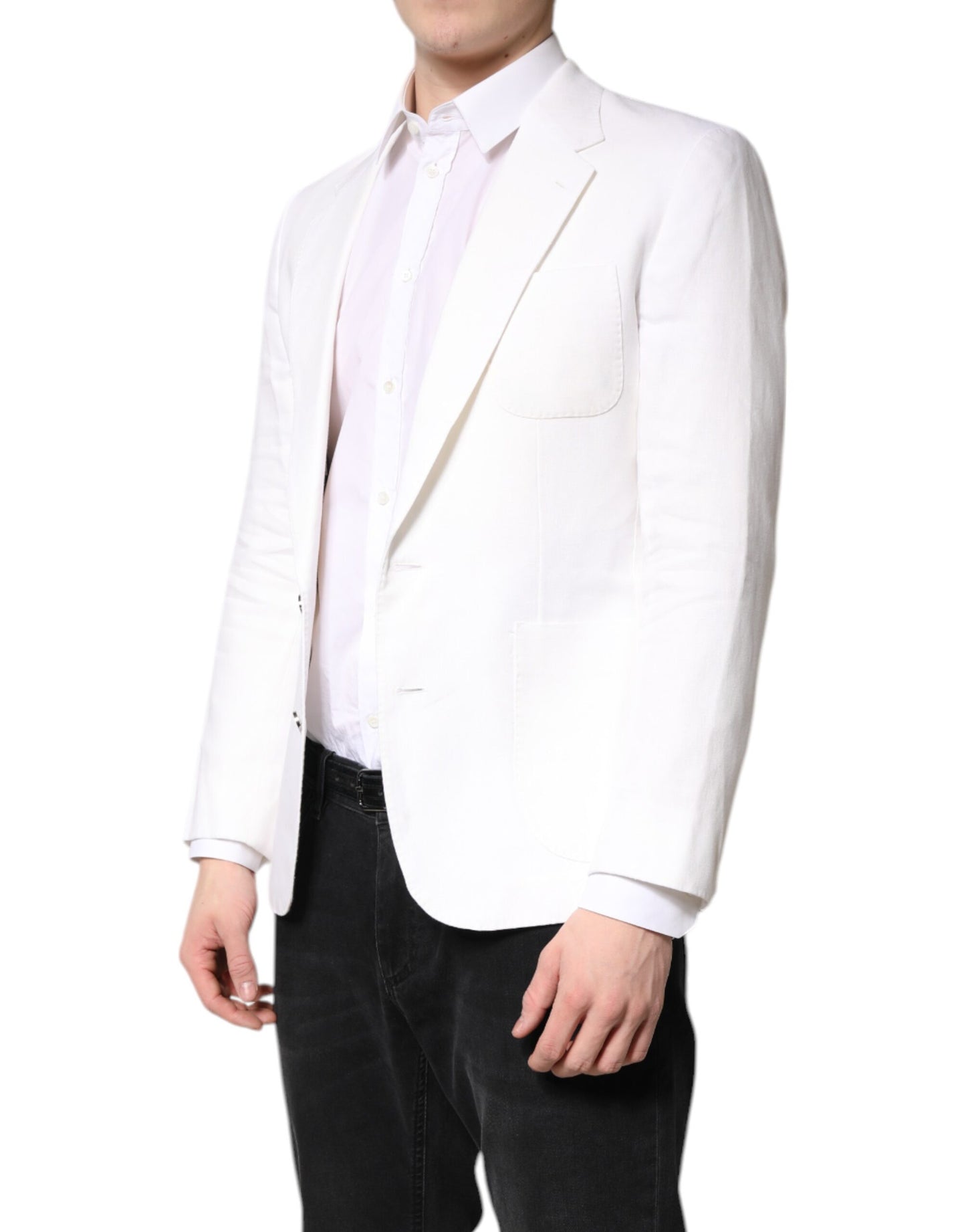 Dolce & Gabbana - Blazer blanc à simple boutonnage pour homme