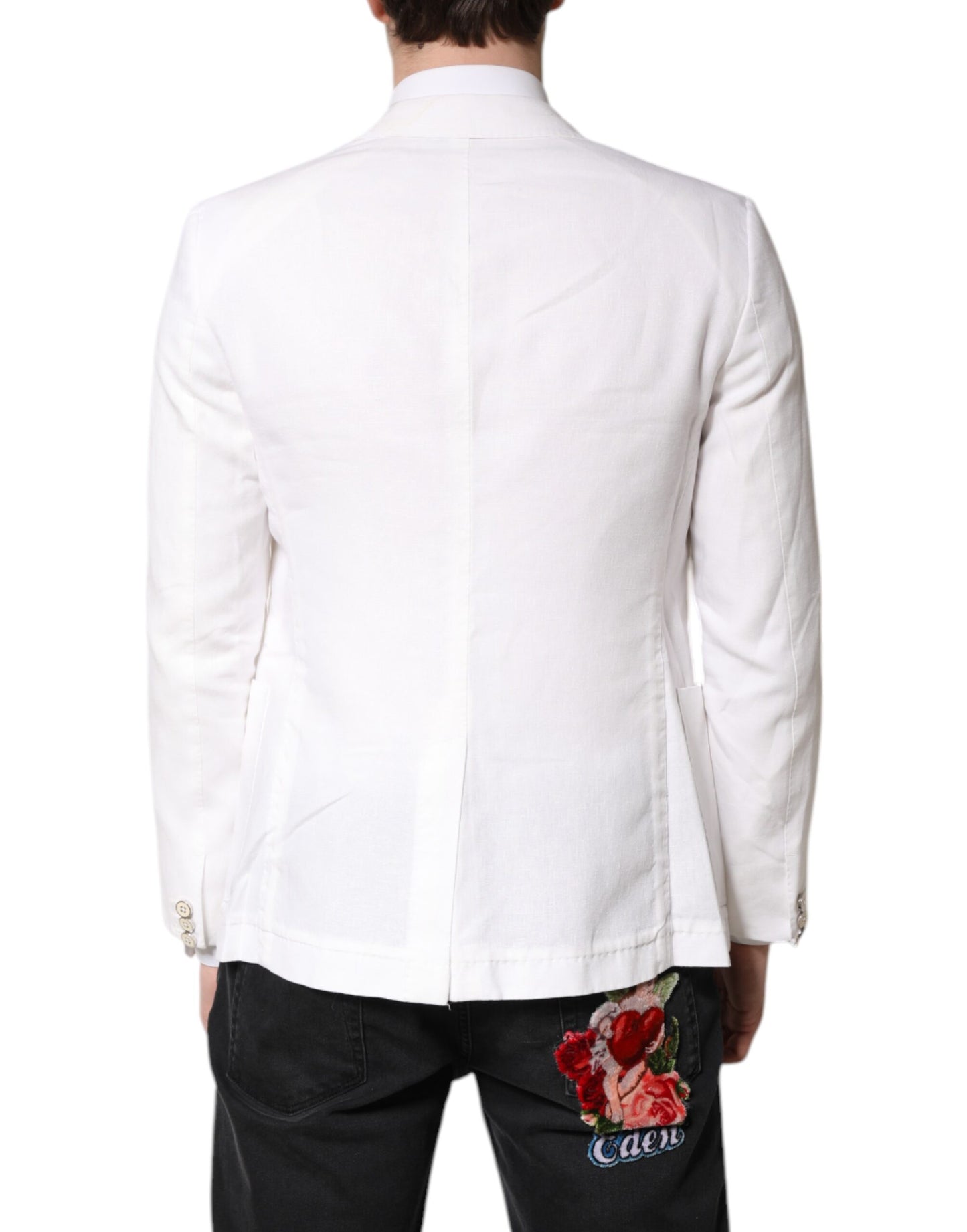 Dolce & Gabbana - Blazer blanc à simple boutonnage pour homme