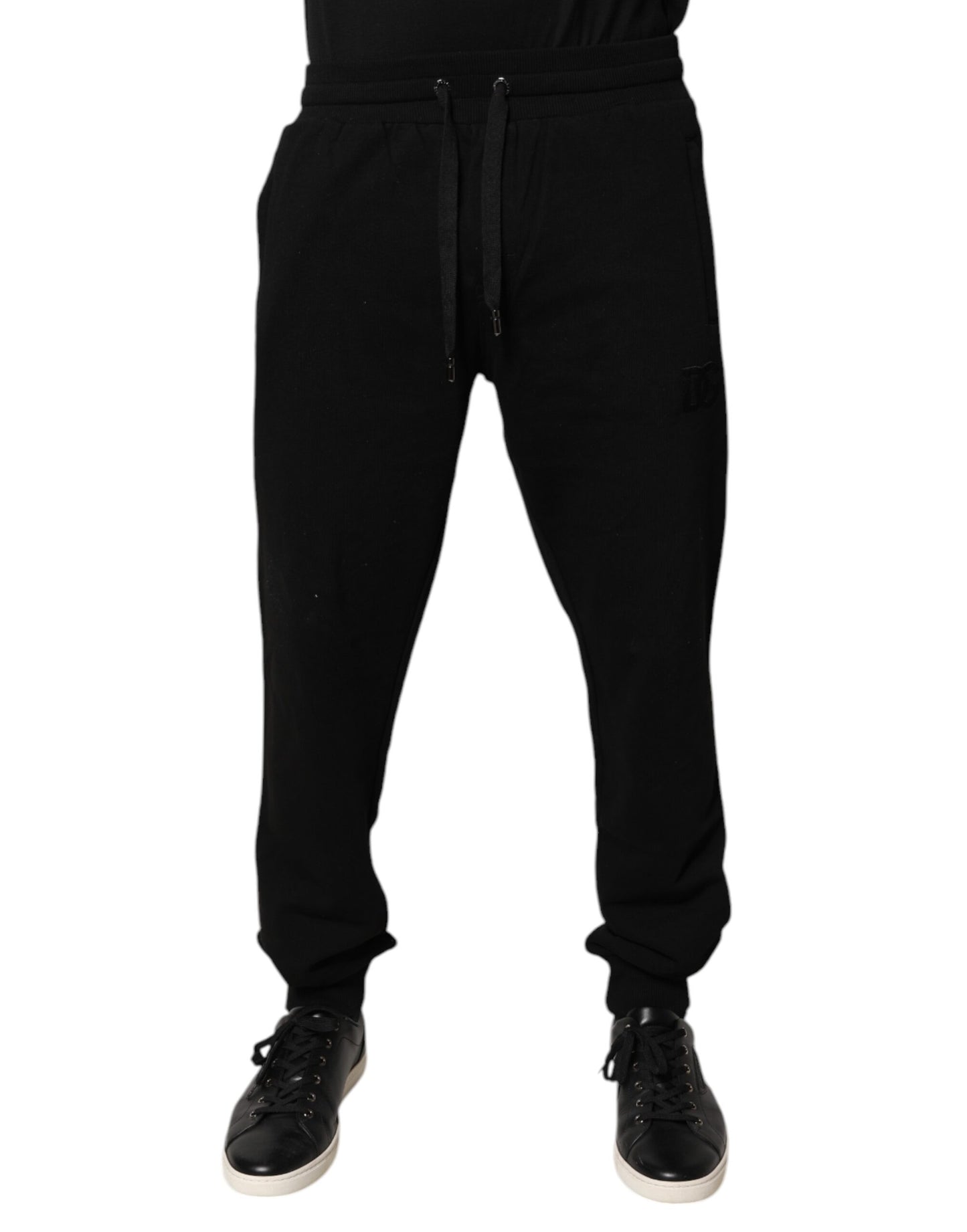 Dolce & Gabbana Black Cotton Mid Waist Jogger Sweatpants Pants by Dolce & Gabbana