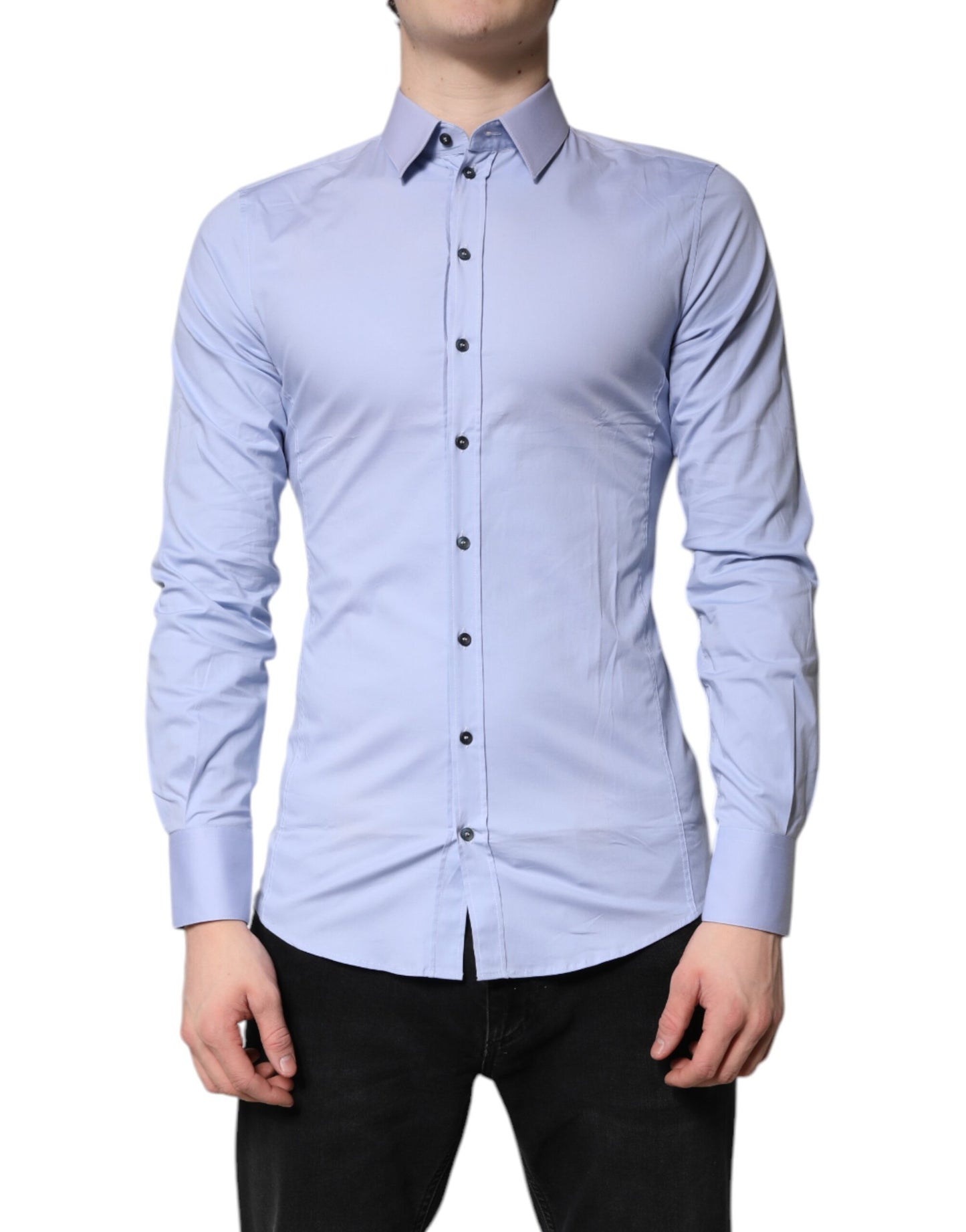 Dolce & Gabbana Light Blue Cotton SICILIA Dress Formal Shirt by Dolce & Gabbana