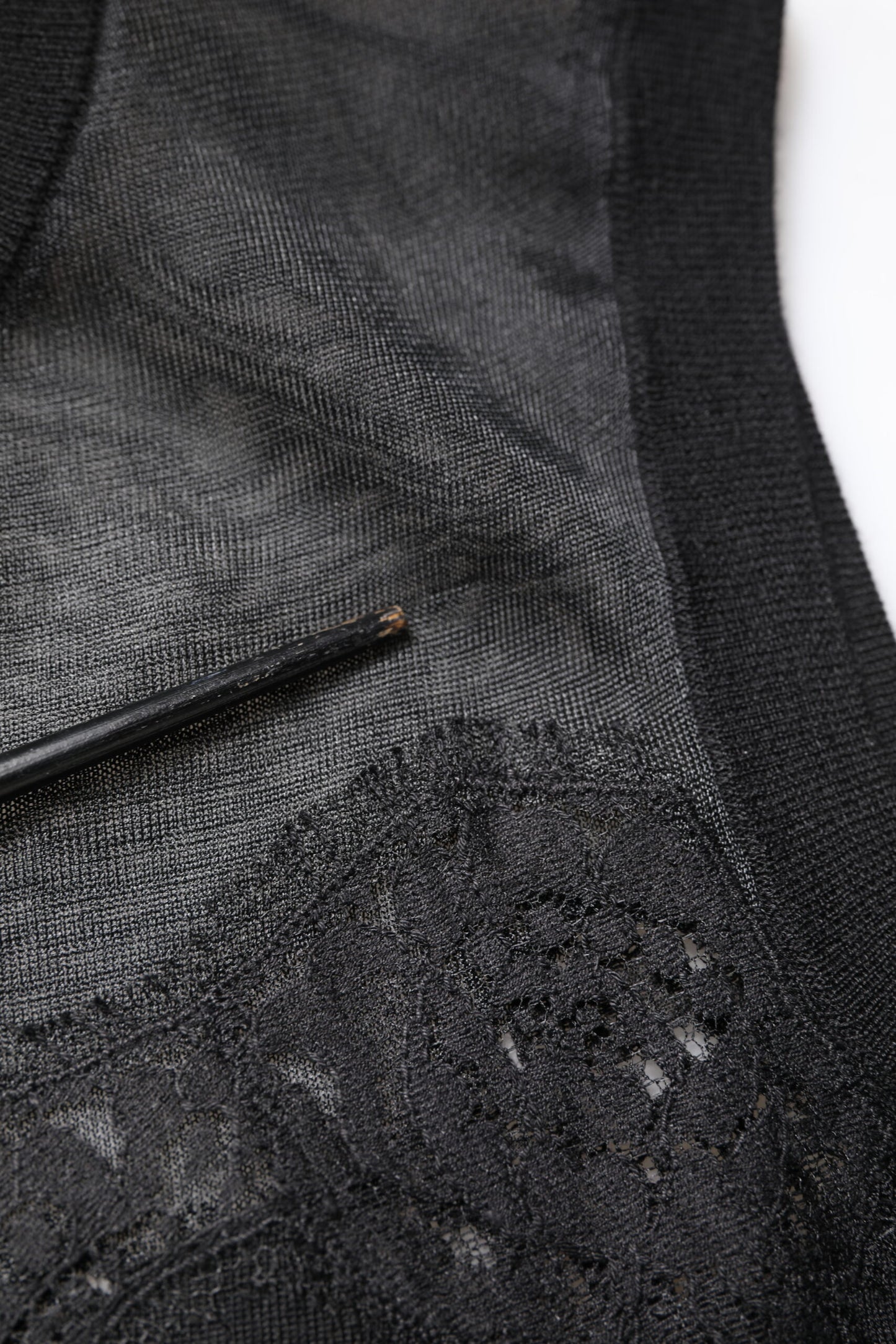 Dolce & Gabbana Black Lace Sheer Crew Neck Sleeveless Top by Dolce & Gabbana