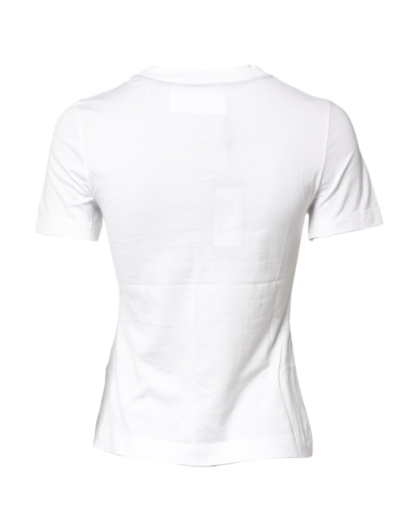 Dolce & Gabbana White Cotton Graphic Print Crew Neck T-shirt by Dolce & Gabbana