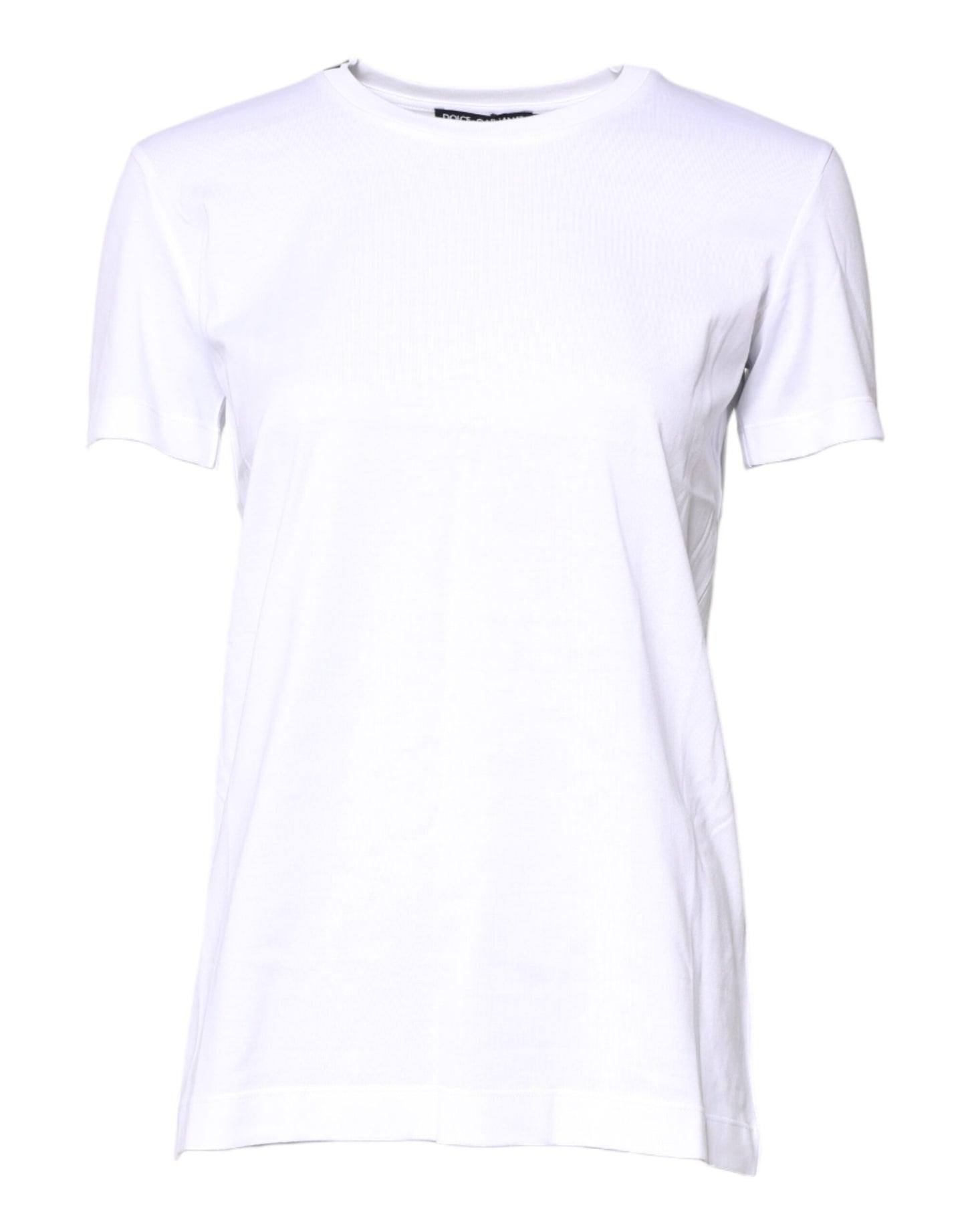 Dolce & Gabbana White Cotton Crew Neck Short Sleeves T-shirt by Dolce & Gabbana