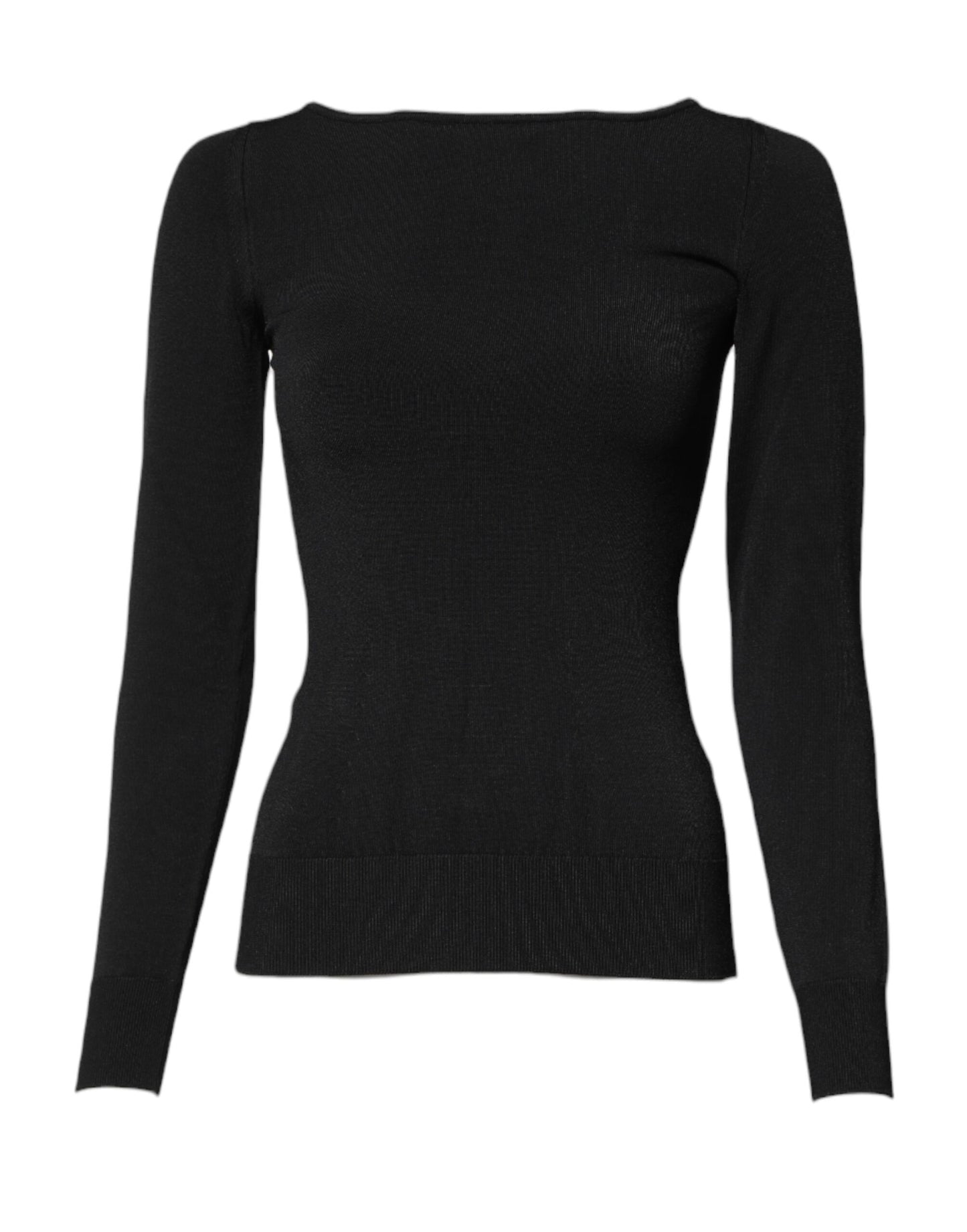 Dolce & Gabbana Black Viscose Long Sleeves Pullover Top by Dolce & Gabbana