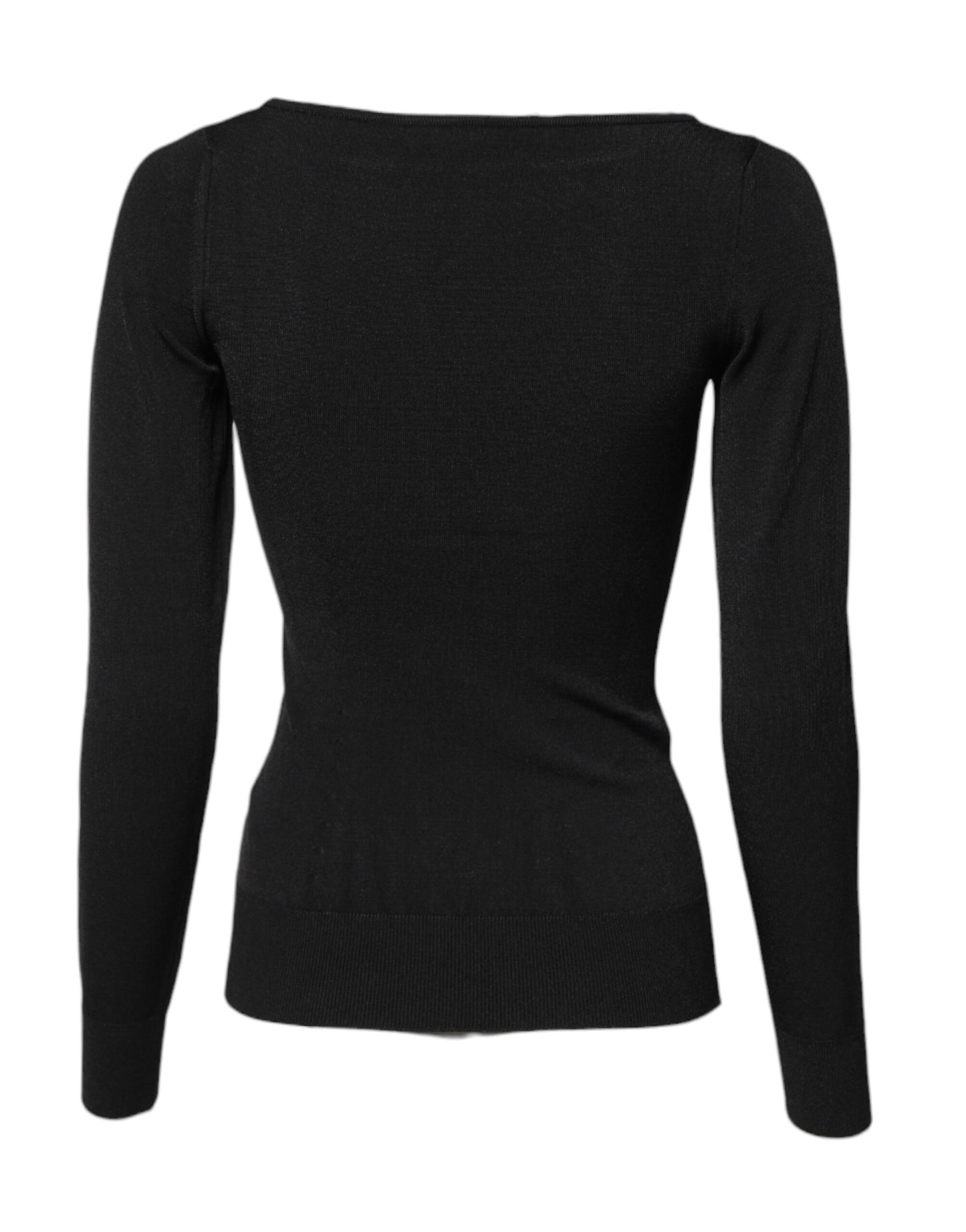 Dolce & Gabbana Black Viscose Long Sleeves Pullover Top by Dolce & Gabbana