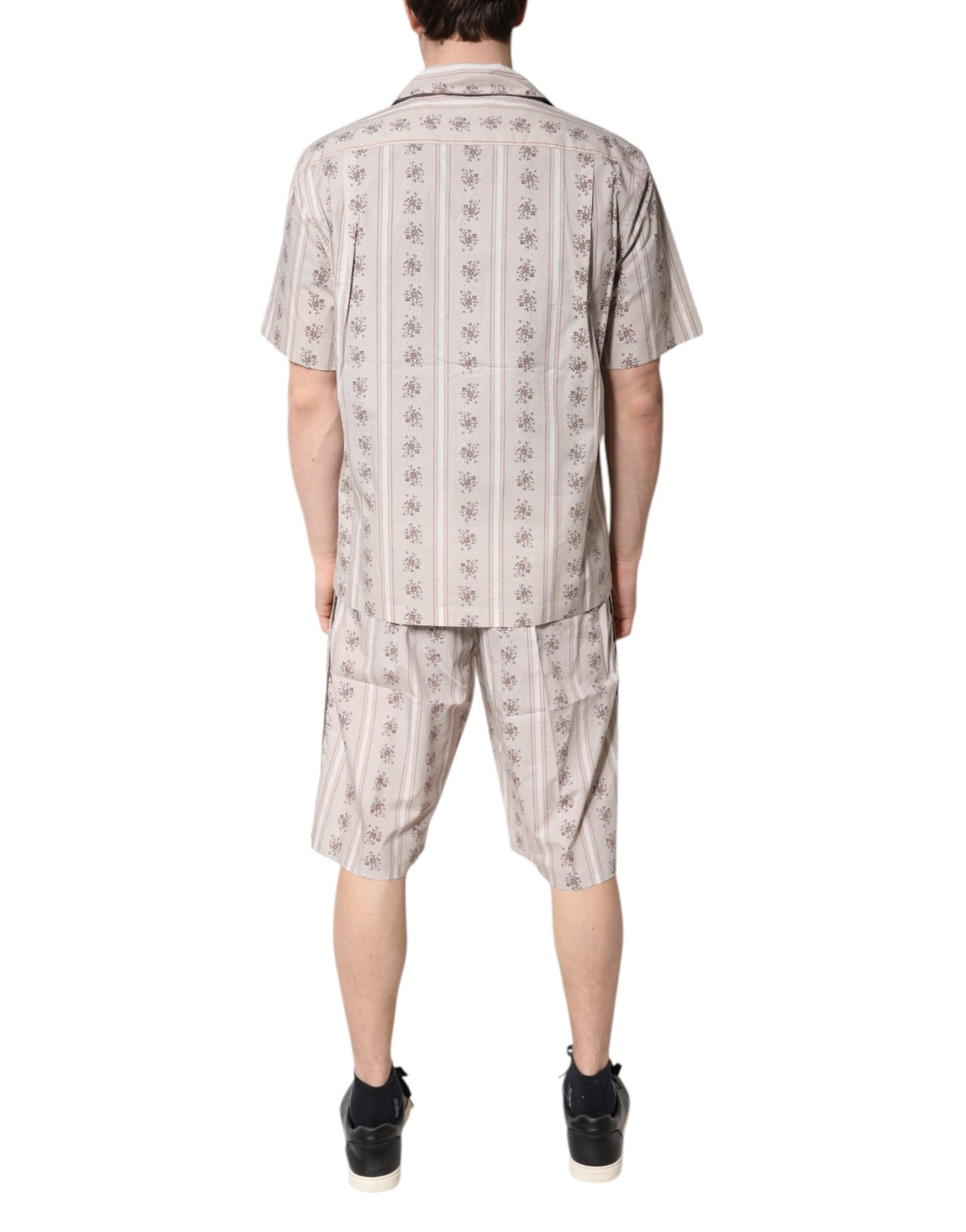 Ensemble pyjama homme Dolce & Gabbana en coton beige à imprimé floral