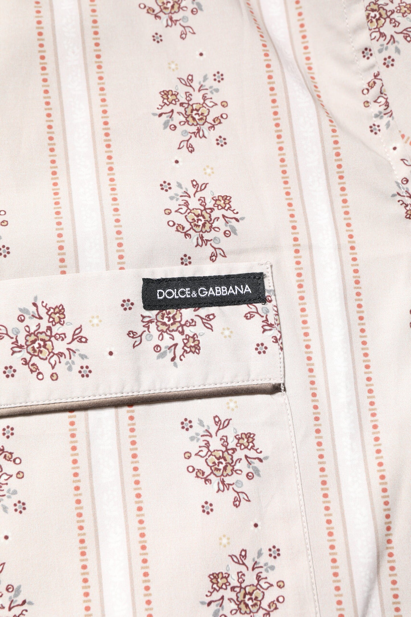 Ensemble pyjama homme Dolce & Gabbana en coton beige à imprimé floral