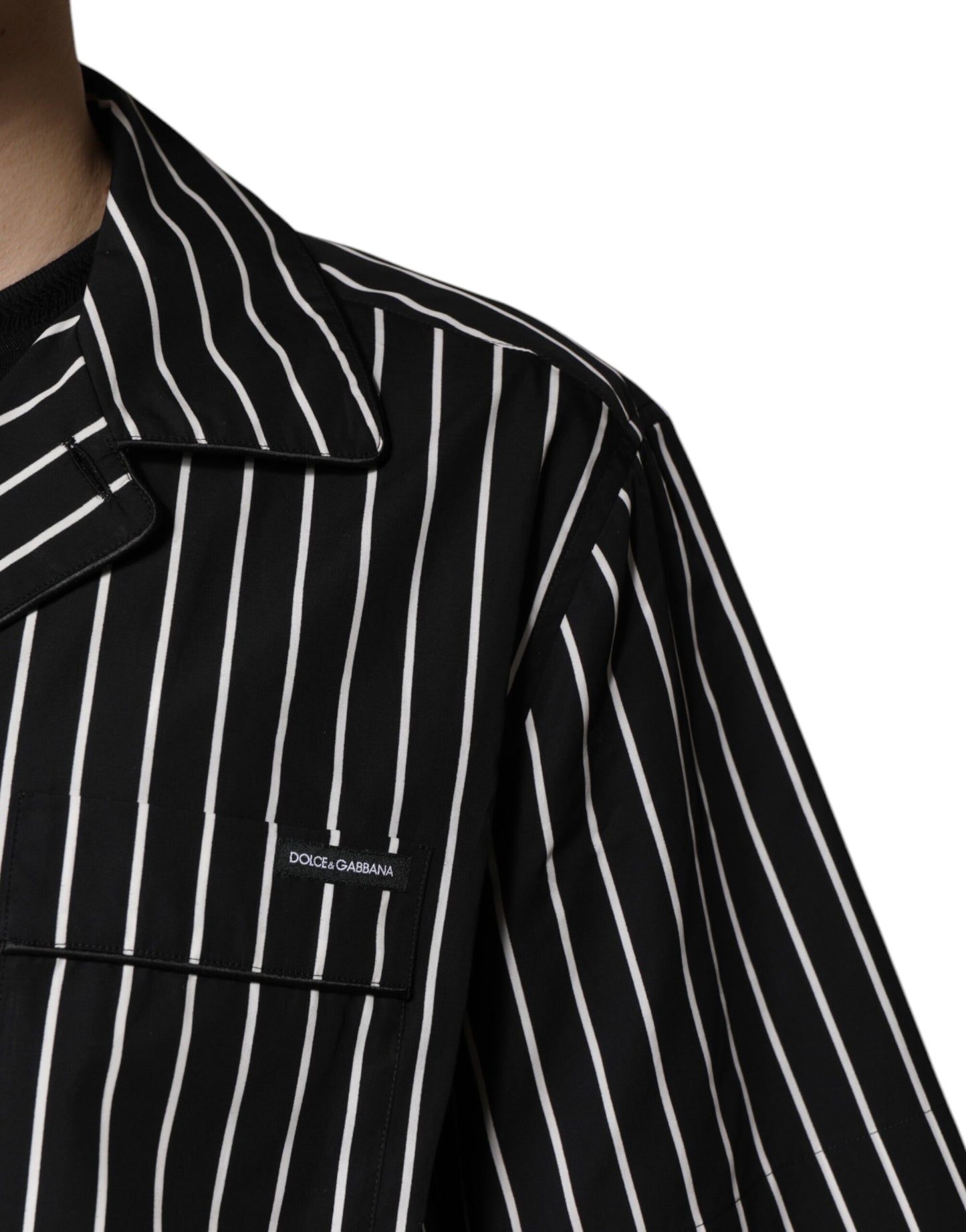 Ensemble pyjama en coton à rayures noires et blanches pour homme Dolce & Gabbana