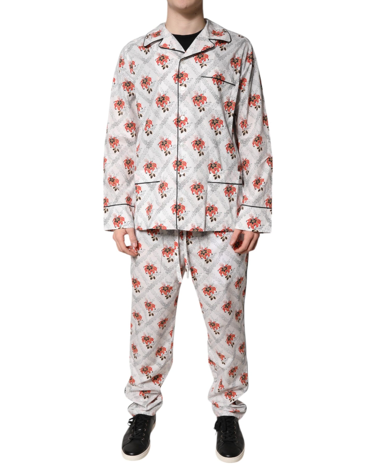 Ensemble pyjama en coton à imprimé floral multicolore Dolce & Gabbana