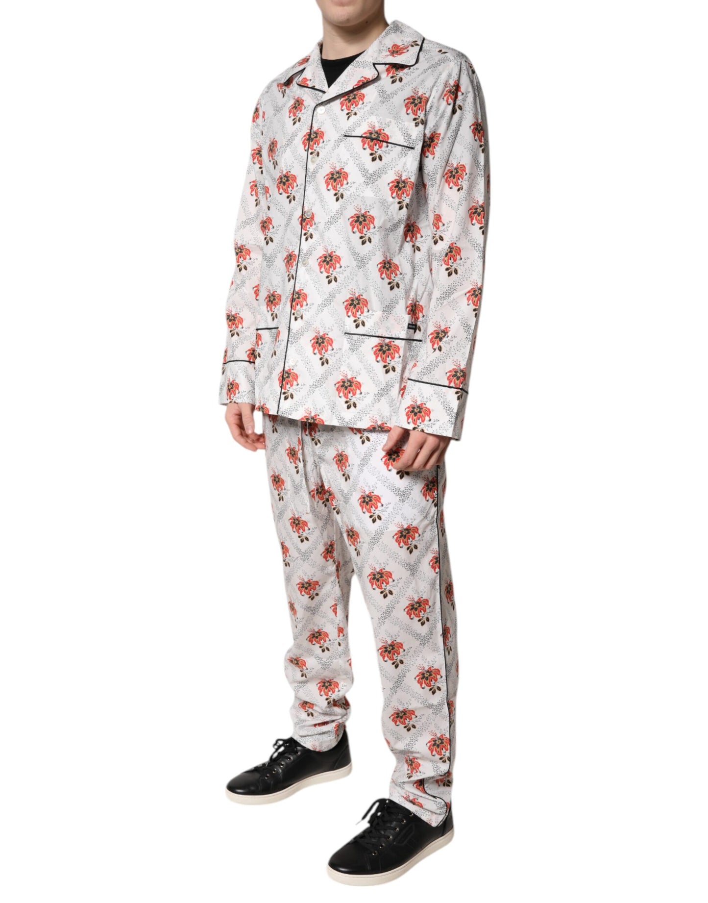 Ensemble pyjama en coton à imprimé floral multicolore Dolce & Gabbana