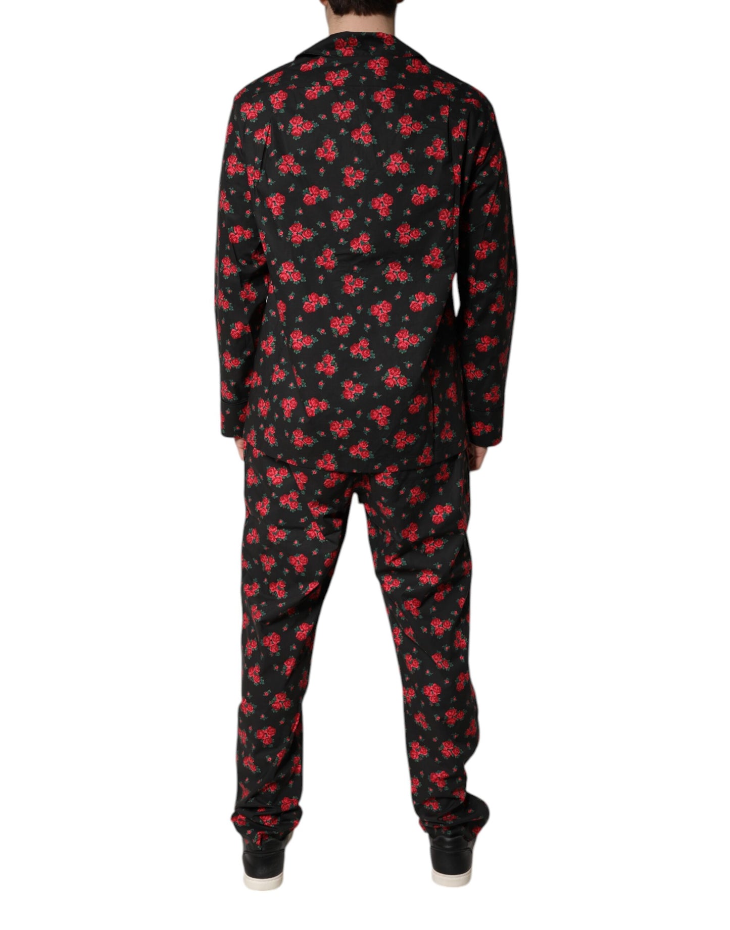 Ensemble pyjama en coton noir à imprimé floral Dolce & Gabbana pour homme