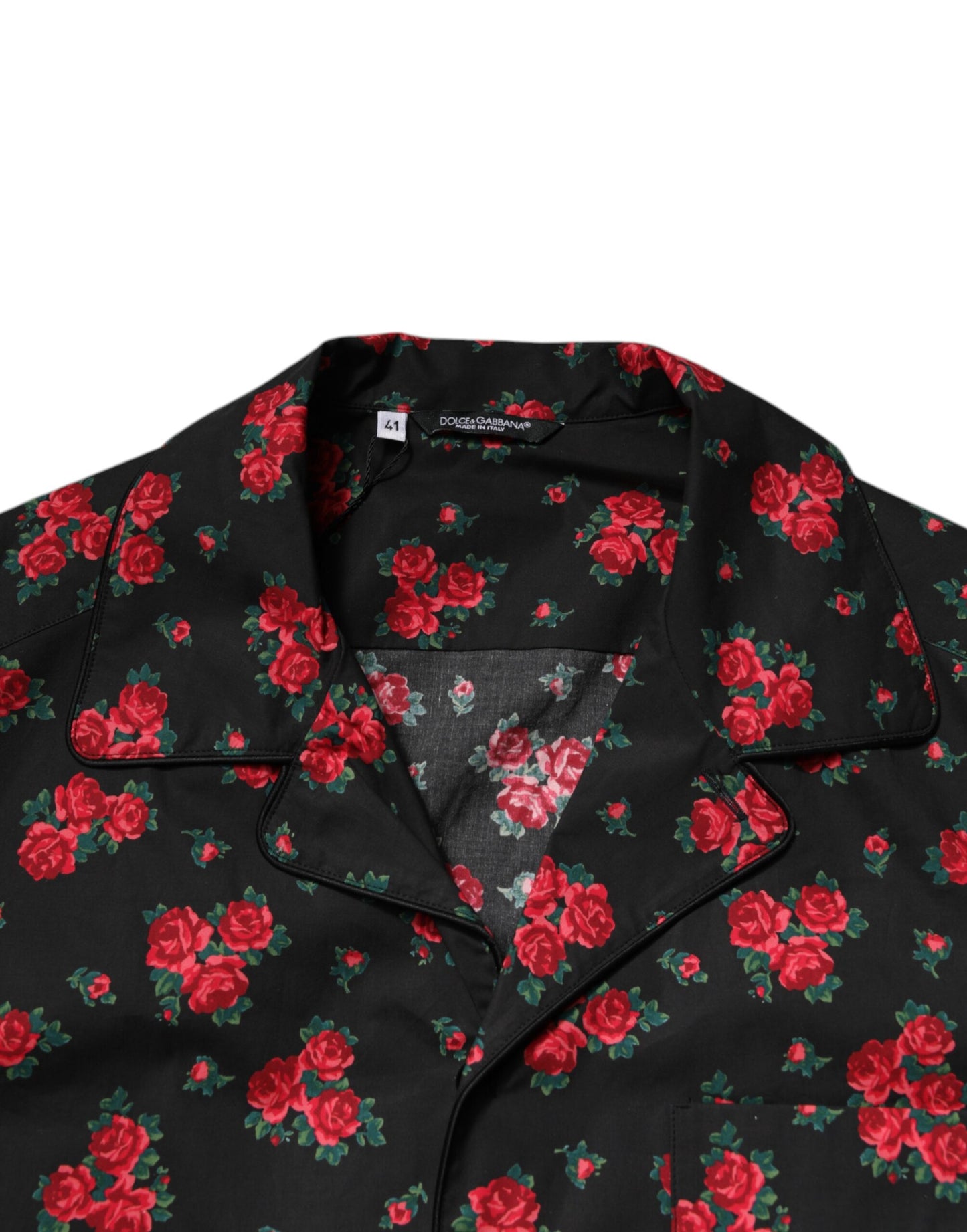 Ensemble pyjama en coton noir à imprimé floral Dolce & Gabbana pour homme