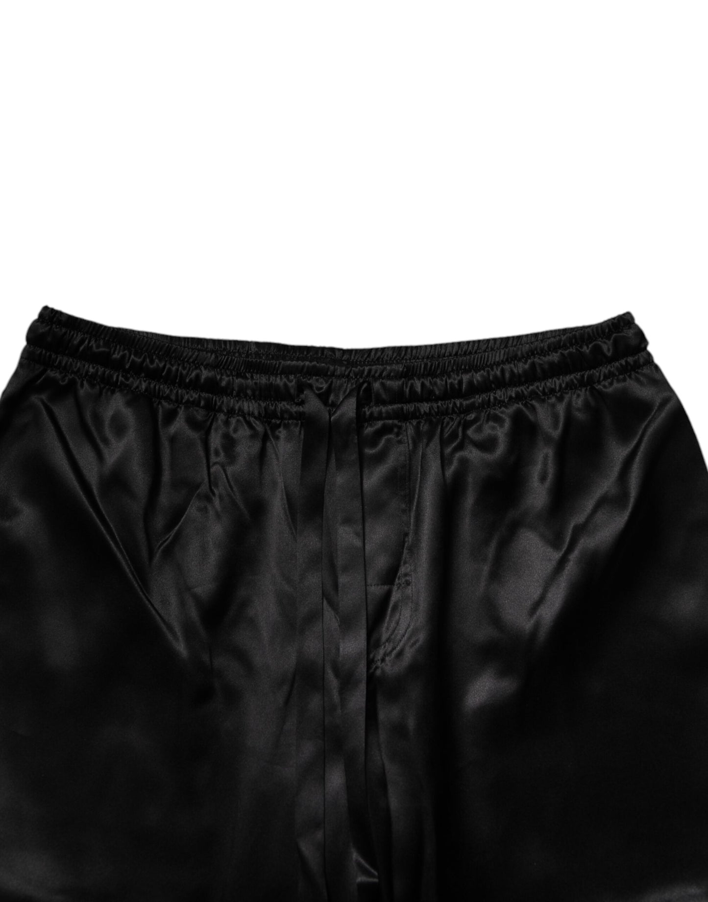 Ensemble pyjama chemise et pantalon en soie noire Dolce & Gabbana