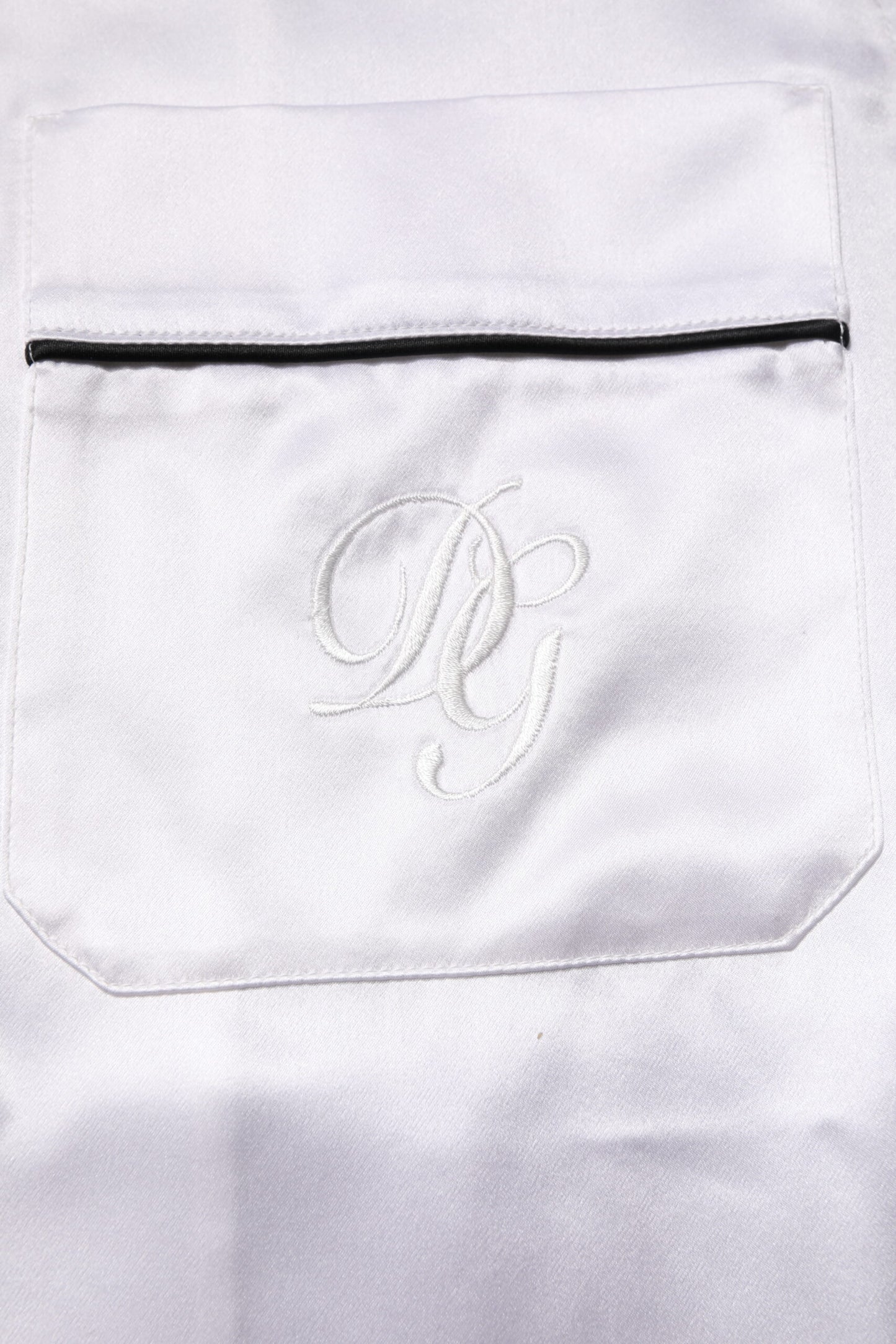 Ensemble pyjama homme en satin de soie blanc Dolce & Gabbana
