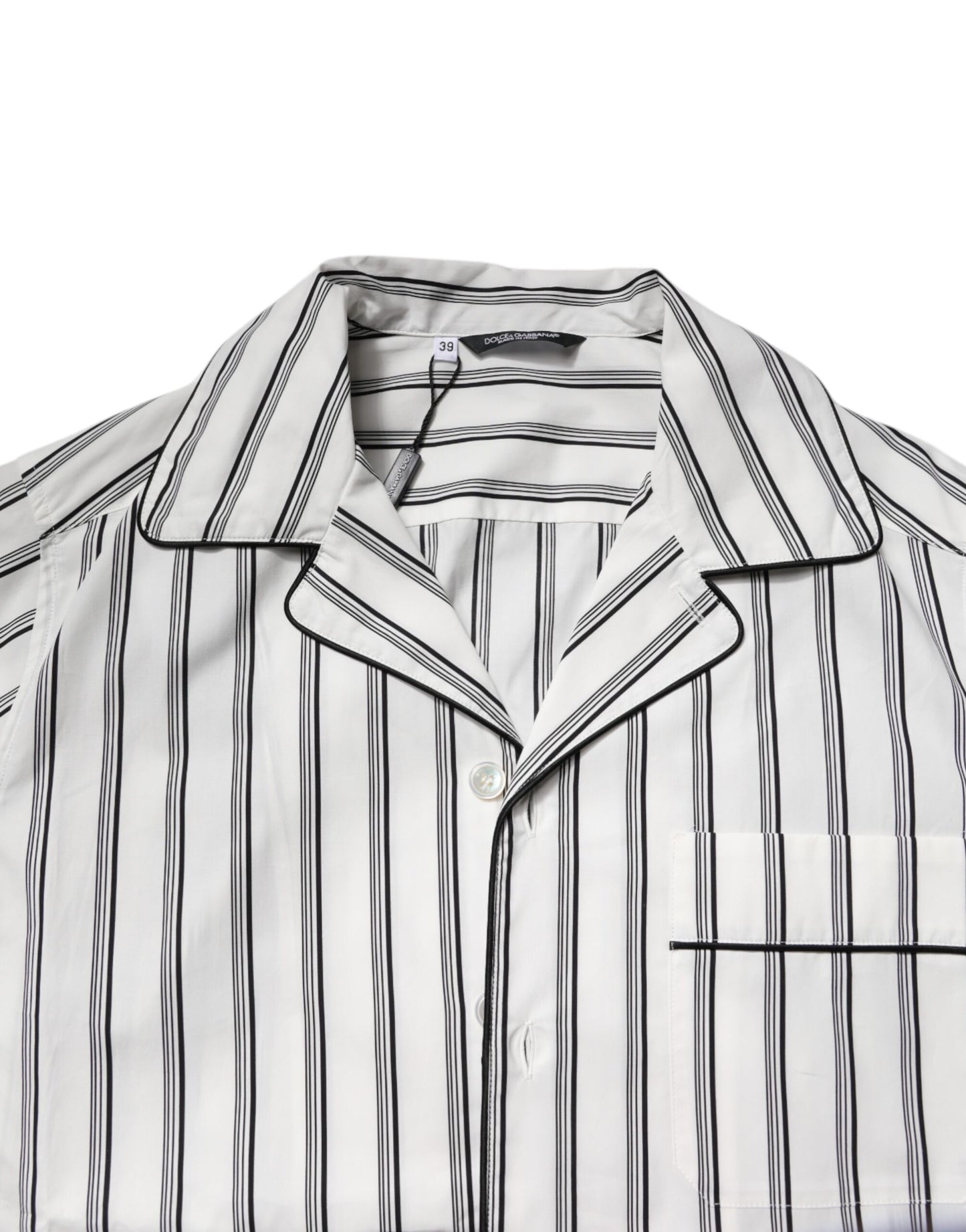 Ensemble pyjama en coton à rayures blanches et noires pour homme Dolce & Gabbana