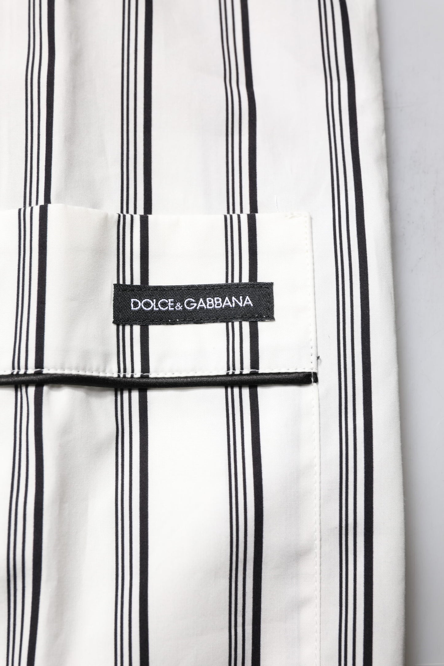 Ensemble pyjama en coton à rayures blanches et noires pour homme Dolce & Gabbana