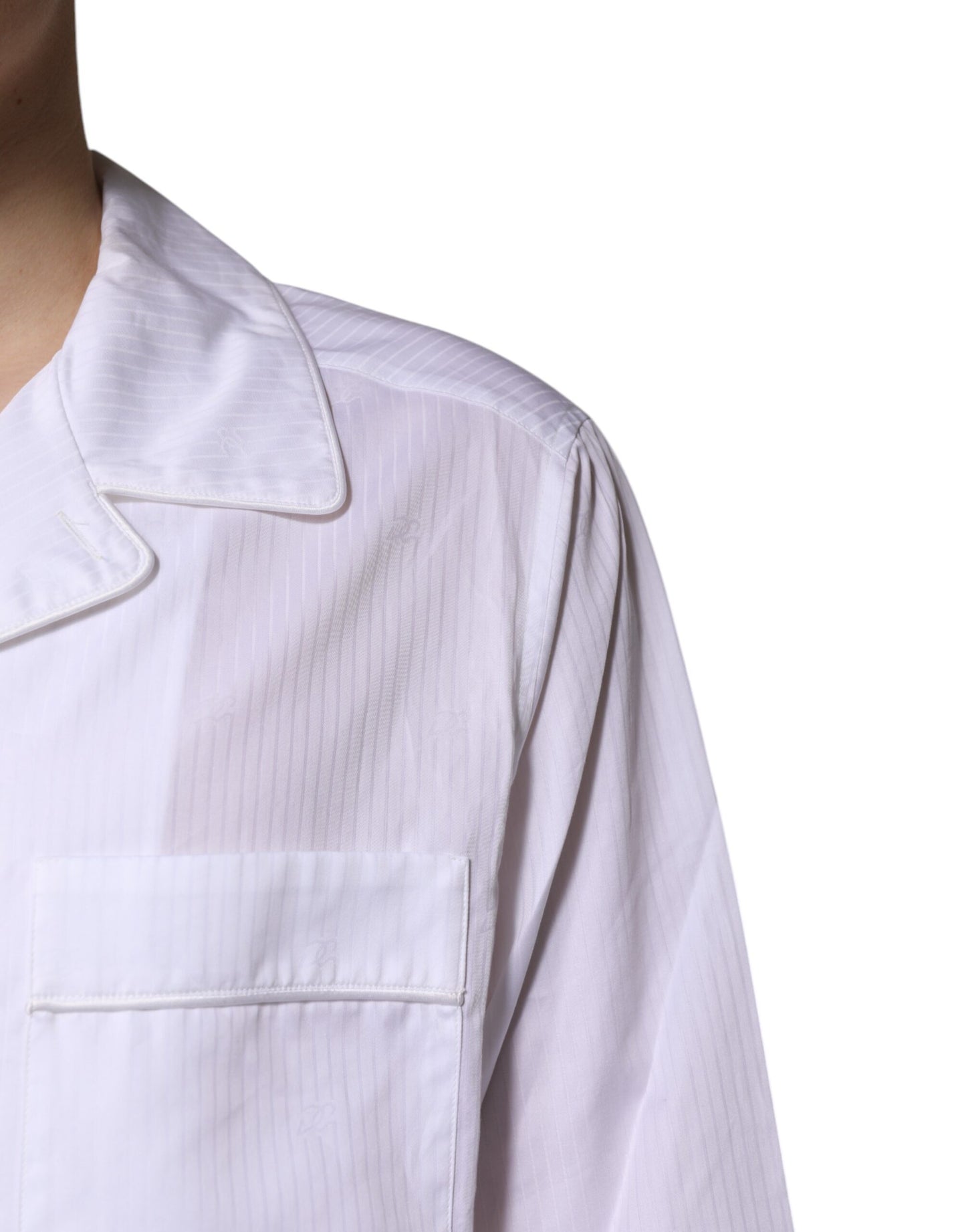 Ensemble pyjama chemise et pantalon en coton blanc Dolce & Gabbana