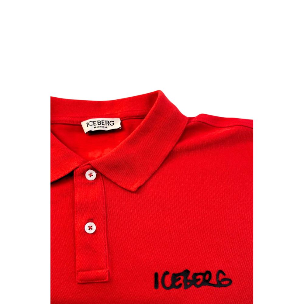 Polo homme en coton rouge iceberg