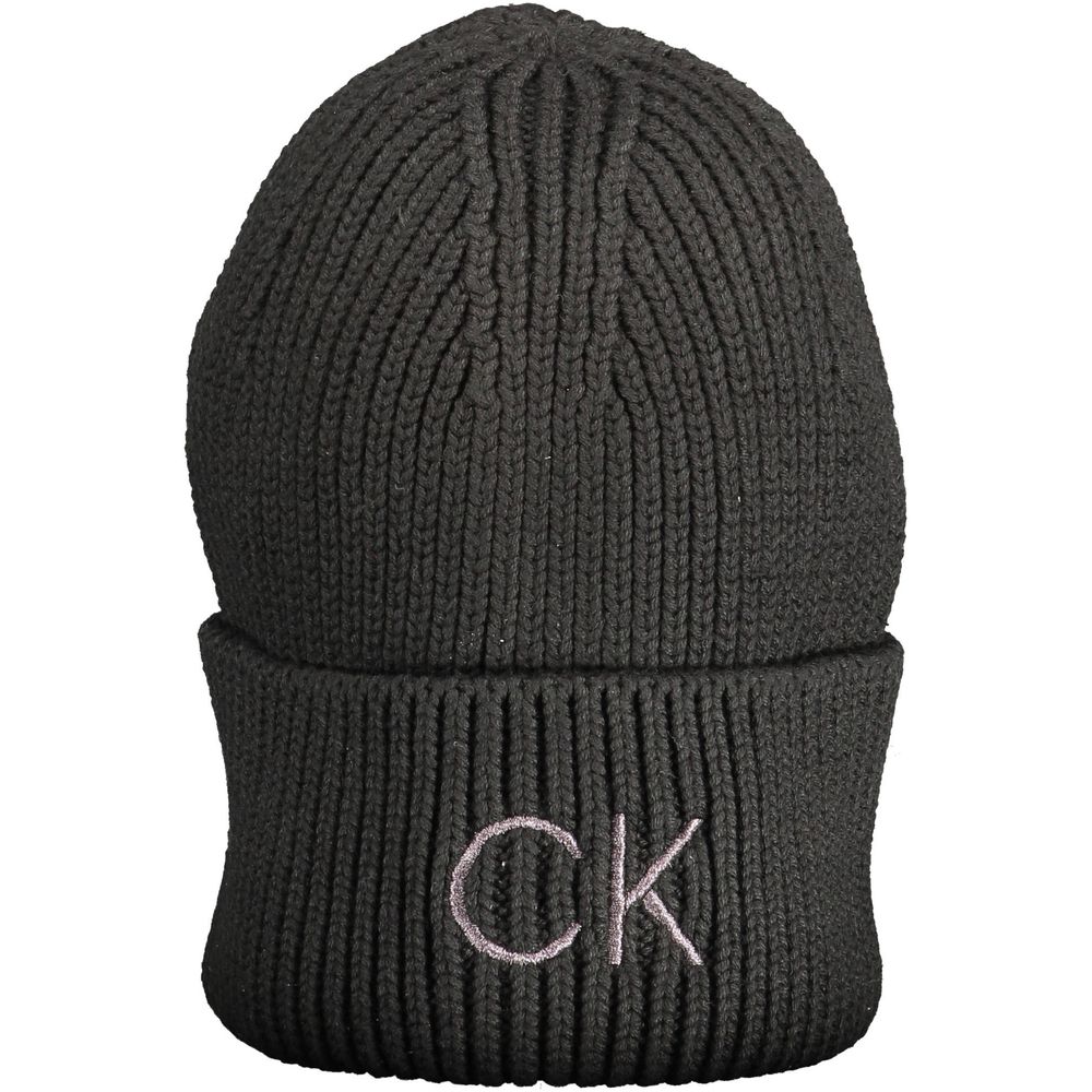 Bonnet en coton noir Calvin Klein pour femme