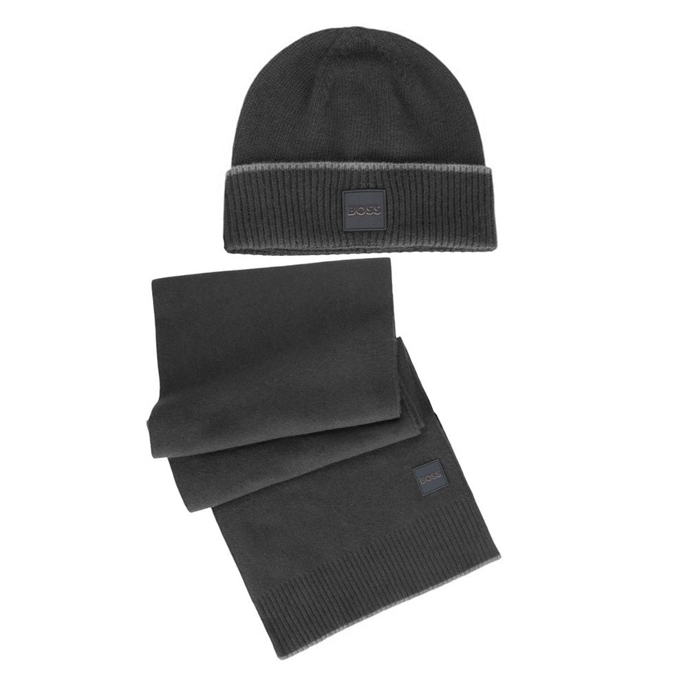 Écharpe en laine noire Hugo Boss pour homme