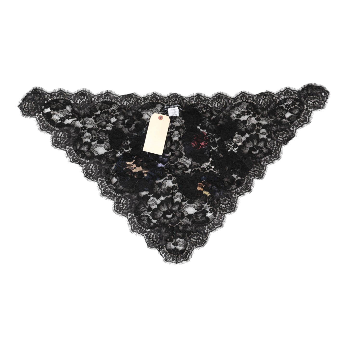 Chapeau en voile de coton à appliques florales en dentelle noire Dolce & Gabbana
