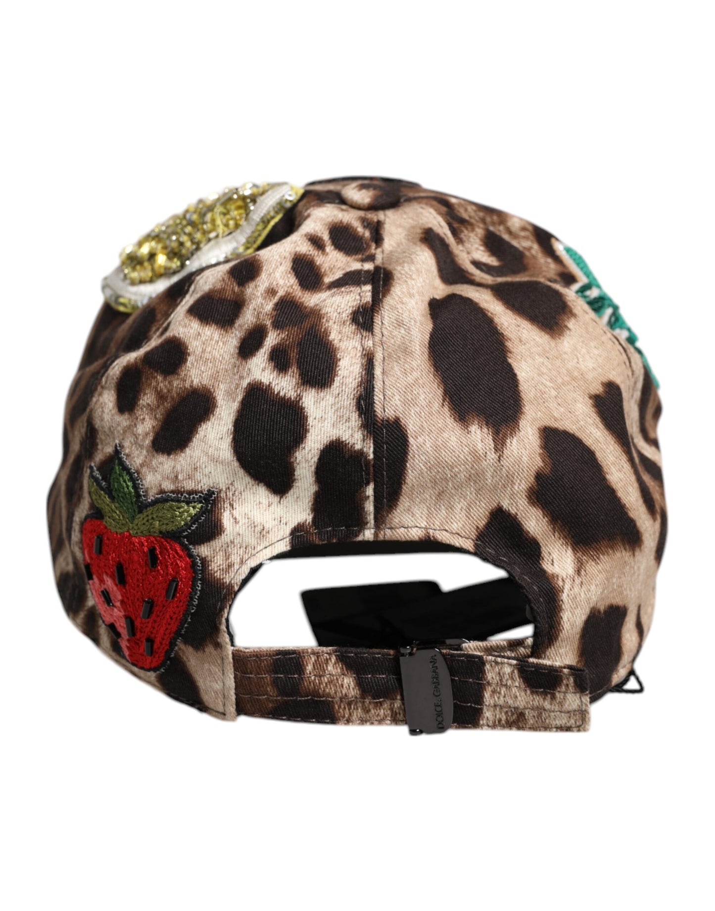 Casquette de baseball Dolce & Gabbana à sequins léopard marron Sicily