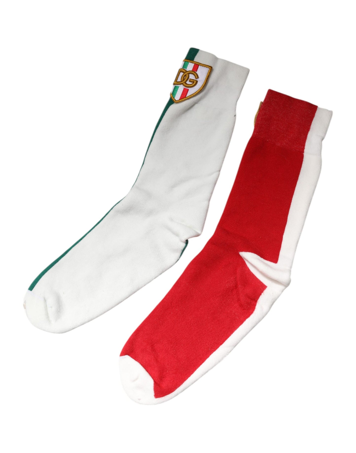 Chaussettes mi-mollet en coton multicolore Dolce & Gabbana avec patch logo DG