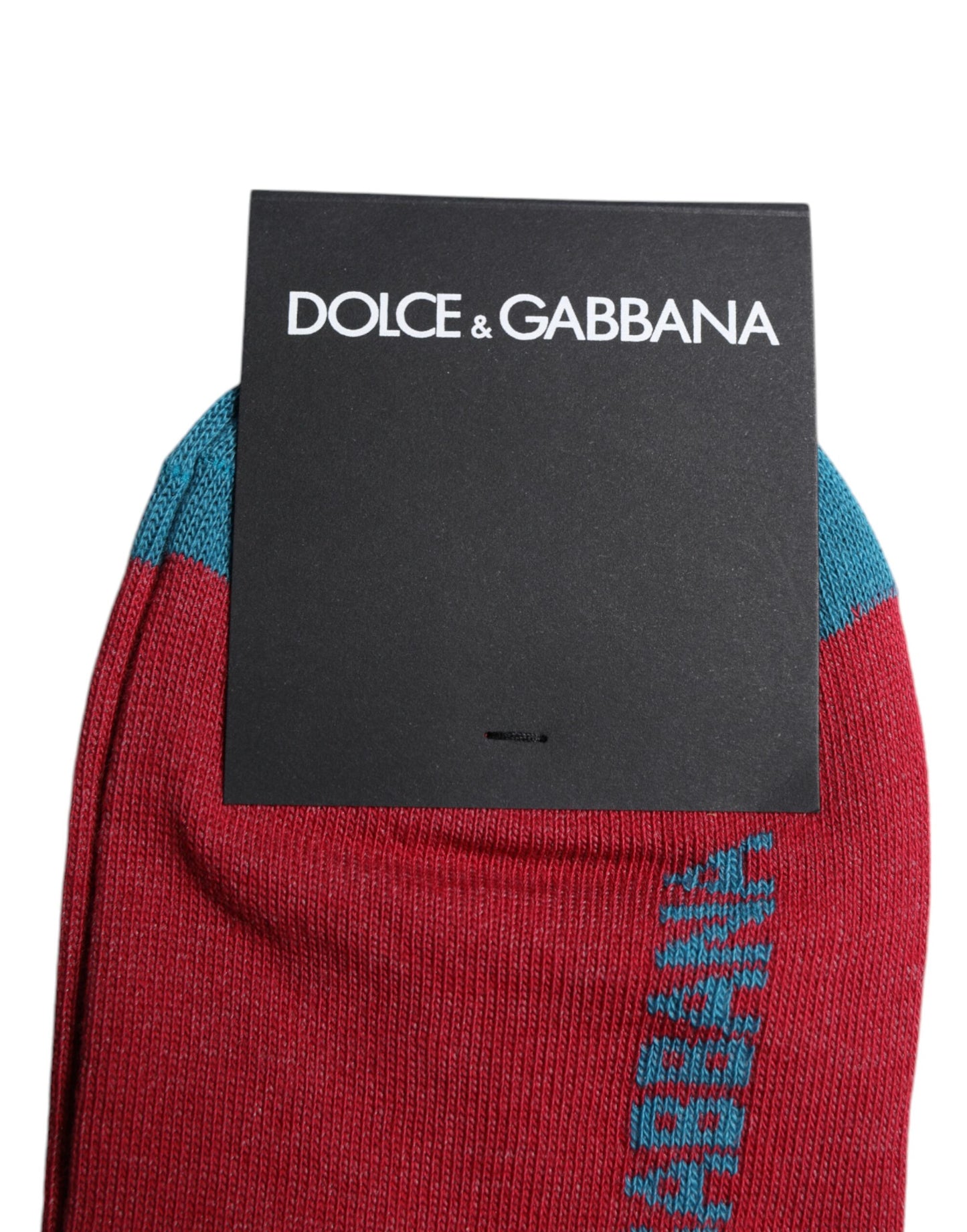 Chaussettes mi-mollet en coton rouge Dolce & Gabbana avec logo DG imprimé